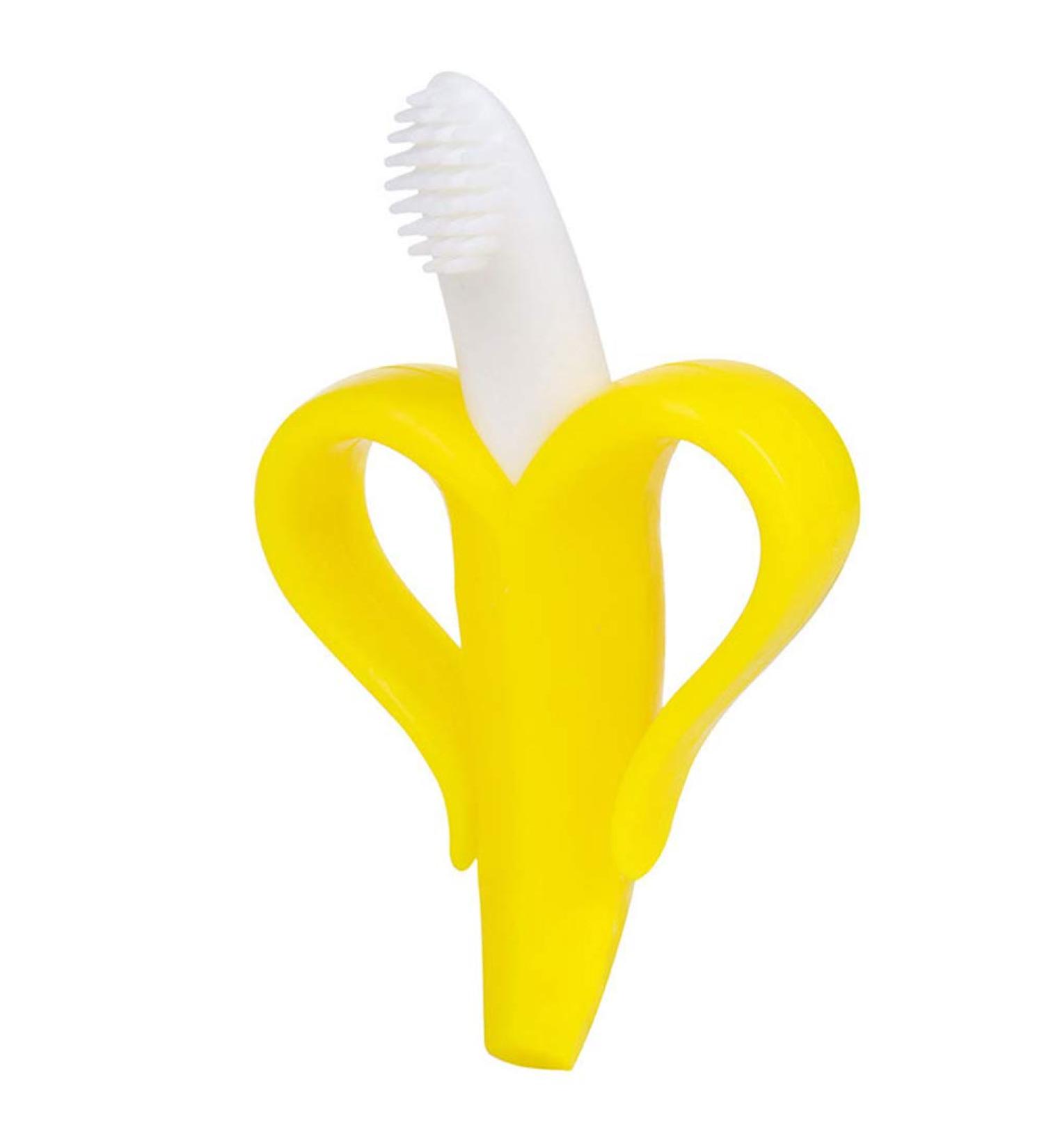 AKOAK Silicone Baby Toothbrush - Stereo Banana Styling for Baby Training - Buy Online on GoSupps.com
