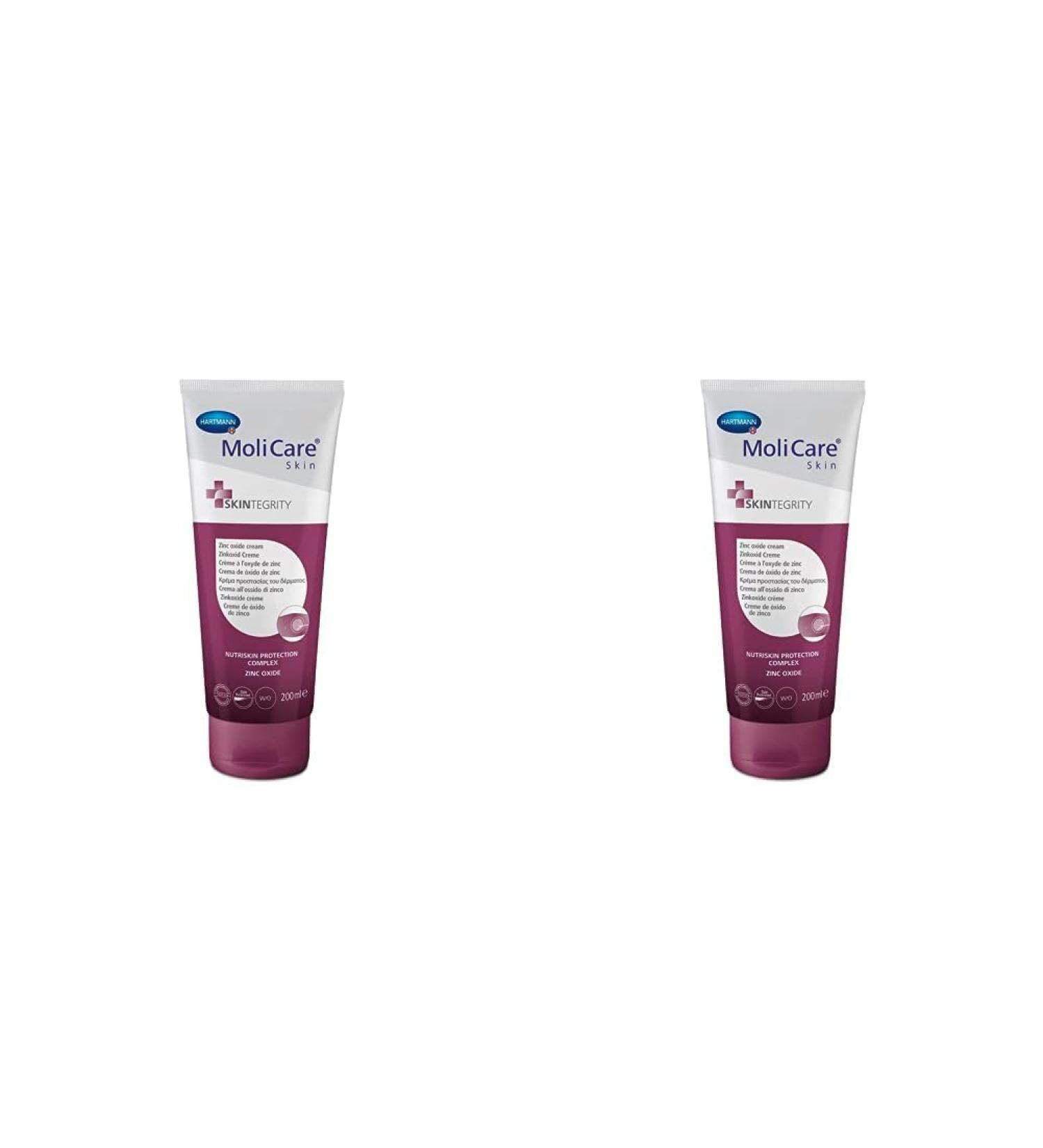 MoliCare Skin Zinc Oxide Cream 200ml (Pack of 2) - Soothing Skin Care for International Shipping - Buy Online on GoSupps.com