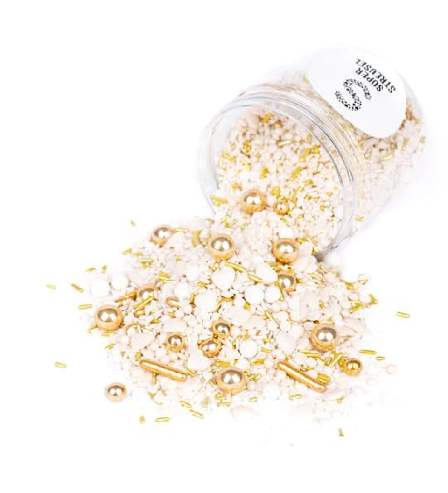 Super Strussel Schickeria - 180g Gold Edible Decorations | Sugar Sprinkles for Cakes & Biscuits | EU Ingredients | No AZO Dyes - Buy Online on GoSupps.com