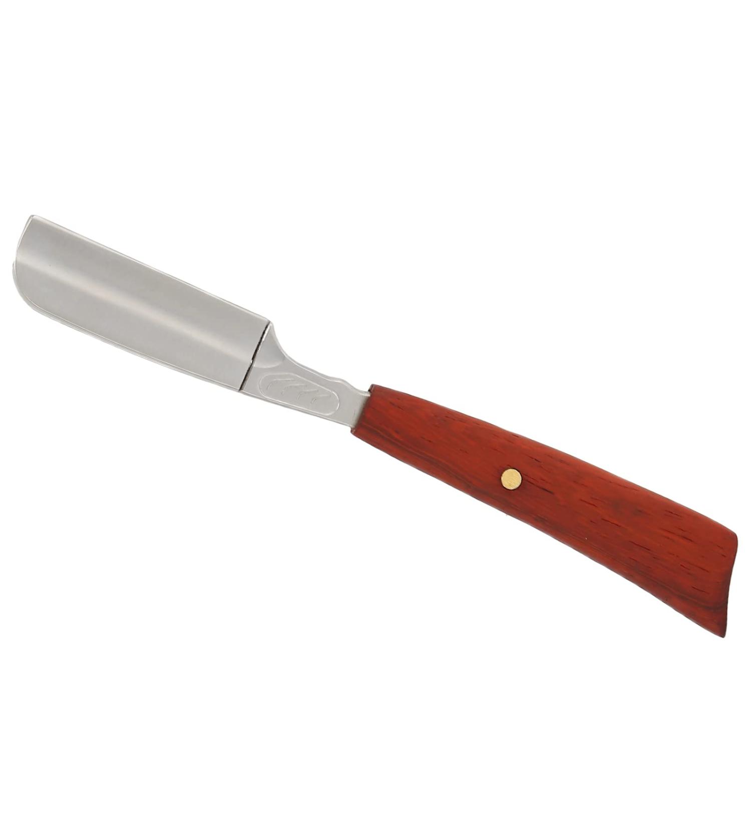 Premium Mahogany Handle Straight Edge Razor - Perfect for Eyebrow Trimming & Hair Shaving (S53-7 Silver) - International Shipping - Buy Online on GoSupps.com