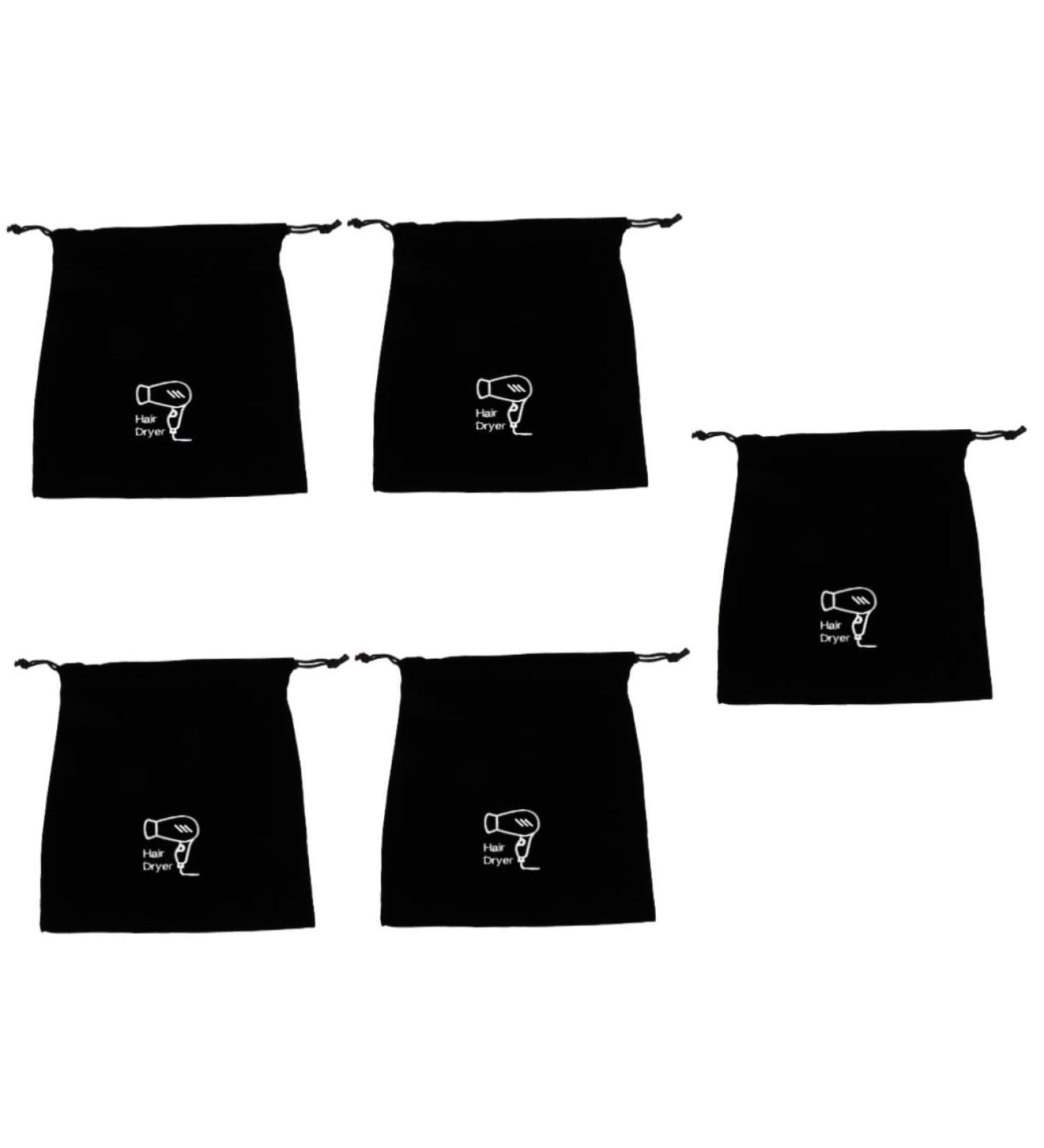 Healeved 5pcs Flannel Hair Dryer Bag Cosmetic Bag Hairdryer Bag Drawstring Purse Hair Dryer Drawstring Bag 26.00X23.00X0.50CMx5pcs Blackx5pcs - Buy Online on GoSupps.com