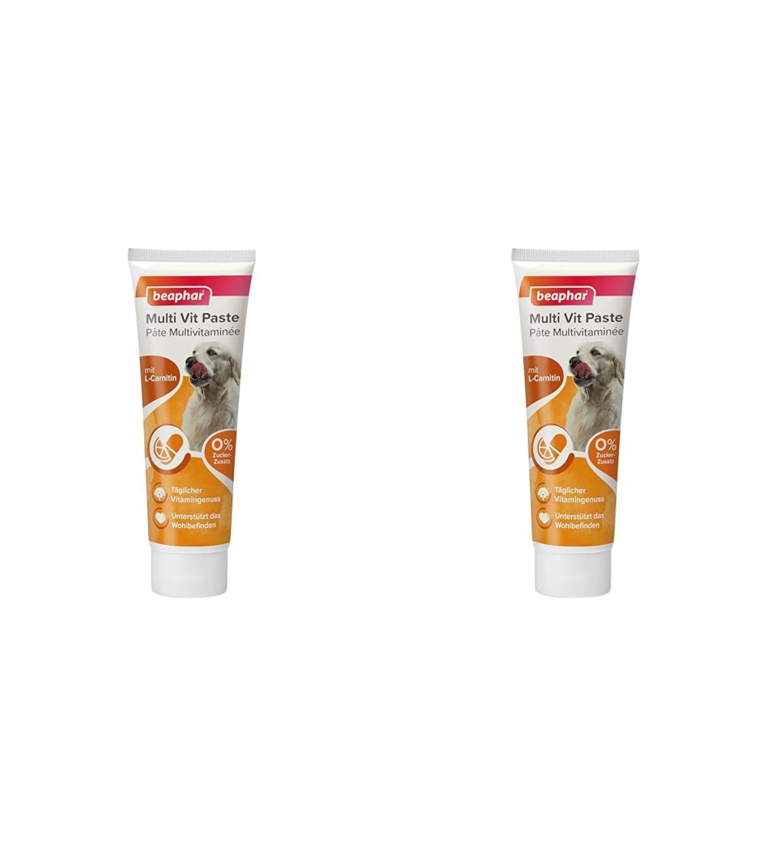 Beaphar Multi-Vitamin Paste for Dogs - 100g (Pack of 2) | Premium Dog Supplements for Health & Vitality - Buy Online on GoSupps.com