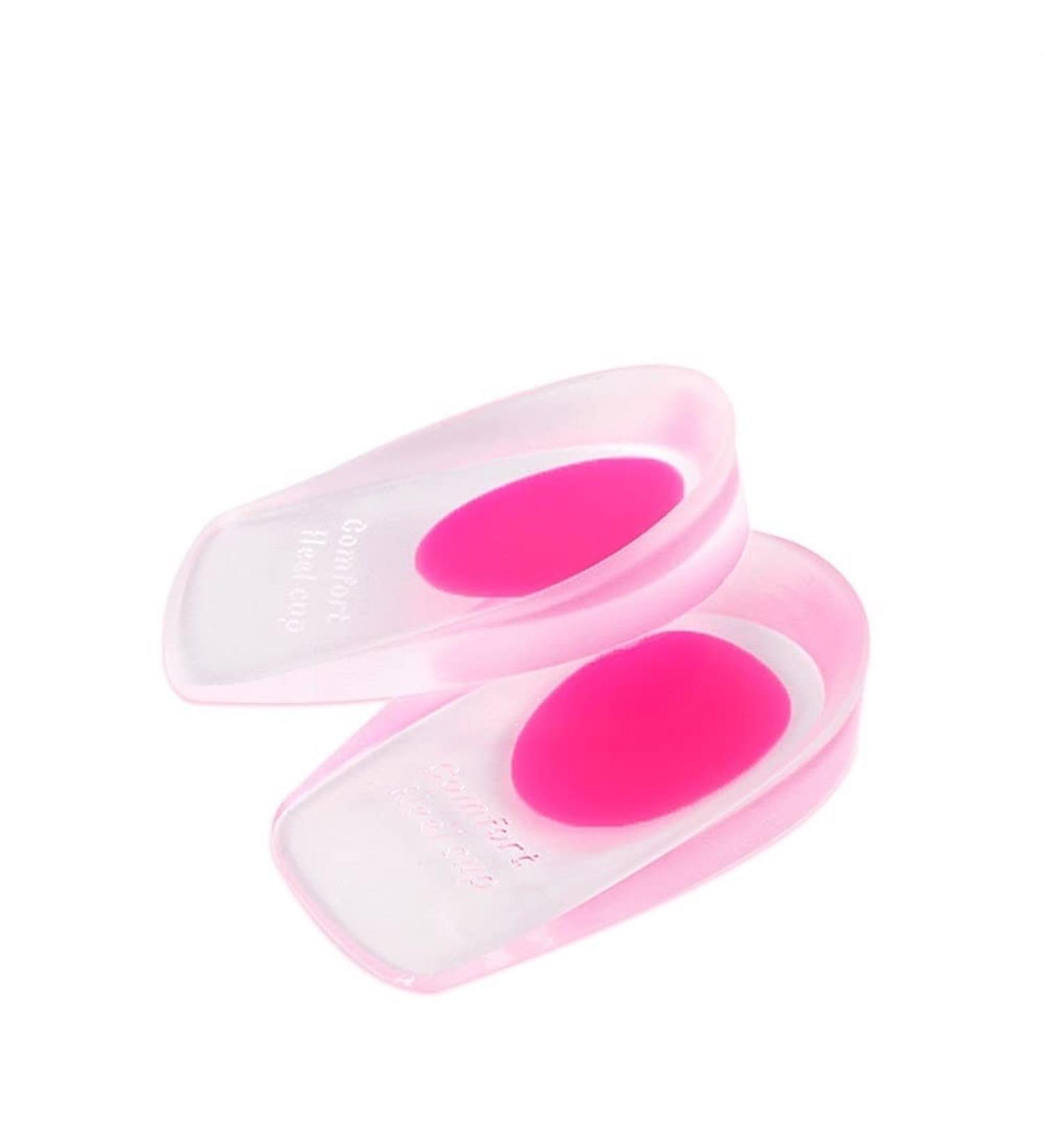 Heel Inserts GEL Thick Foot Orthotic Inserts Cushion Liner Women Soft Sports for Spurs and Heel Blister Prevention(Red Medium)