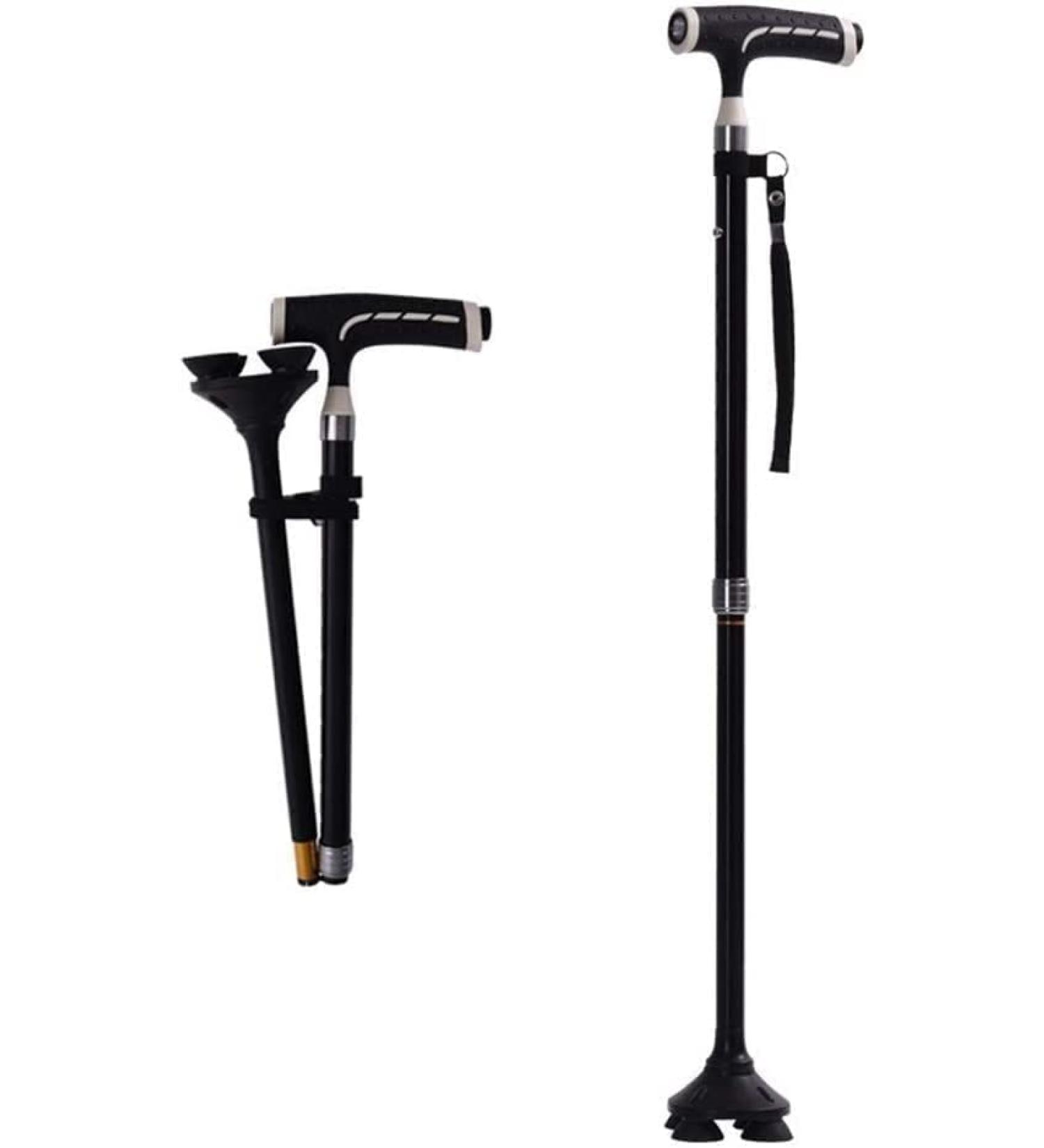 Adjustable Folding Cane Crutches Multifunction Telescopic Cane Lightweight Stick Old one-Button Foldable Easy to Carry Parent's Gift - Buy Online on GoSupps.com