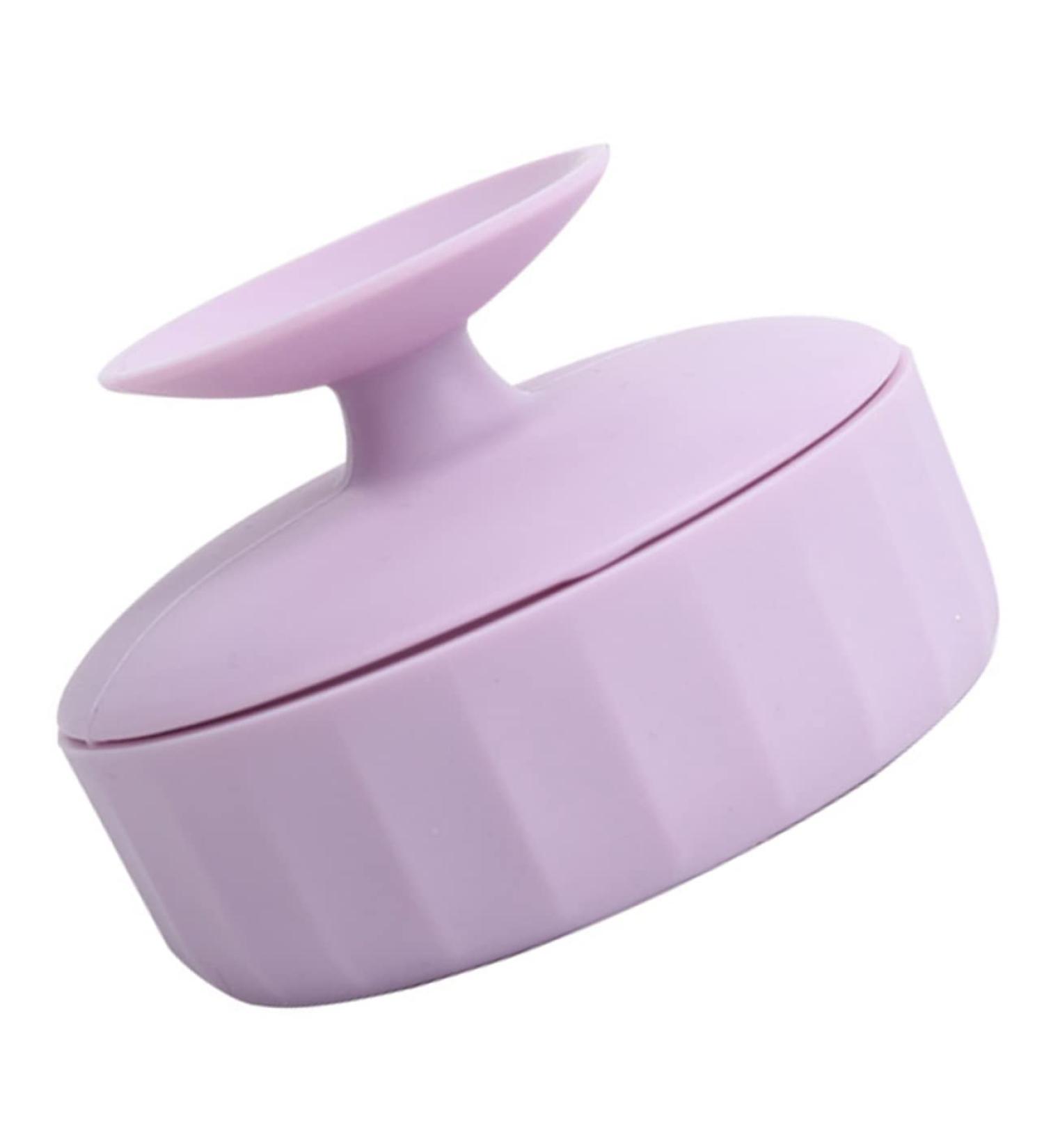 Silicone Makeup Brush Cleaning Box & Pad - Dry Cleaner Tool 7.9x5.25CM - Violet | Best Brush Scrubber Mat for Efficient Makeup Cleaning - Buy Online on GoSupps.com