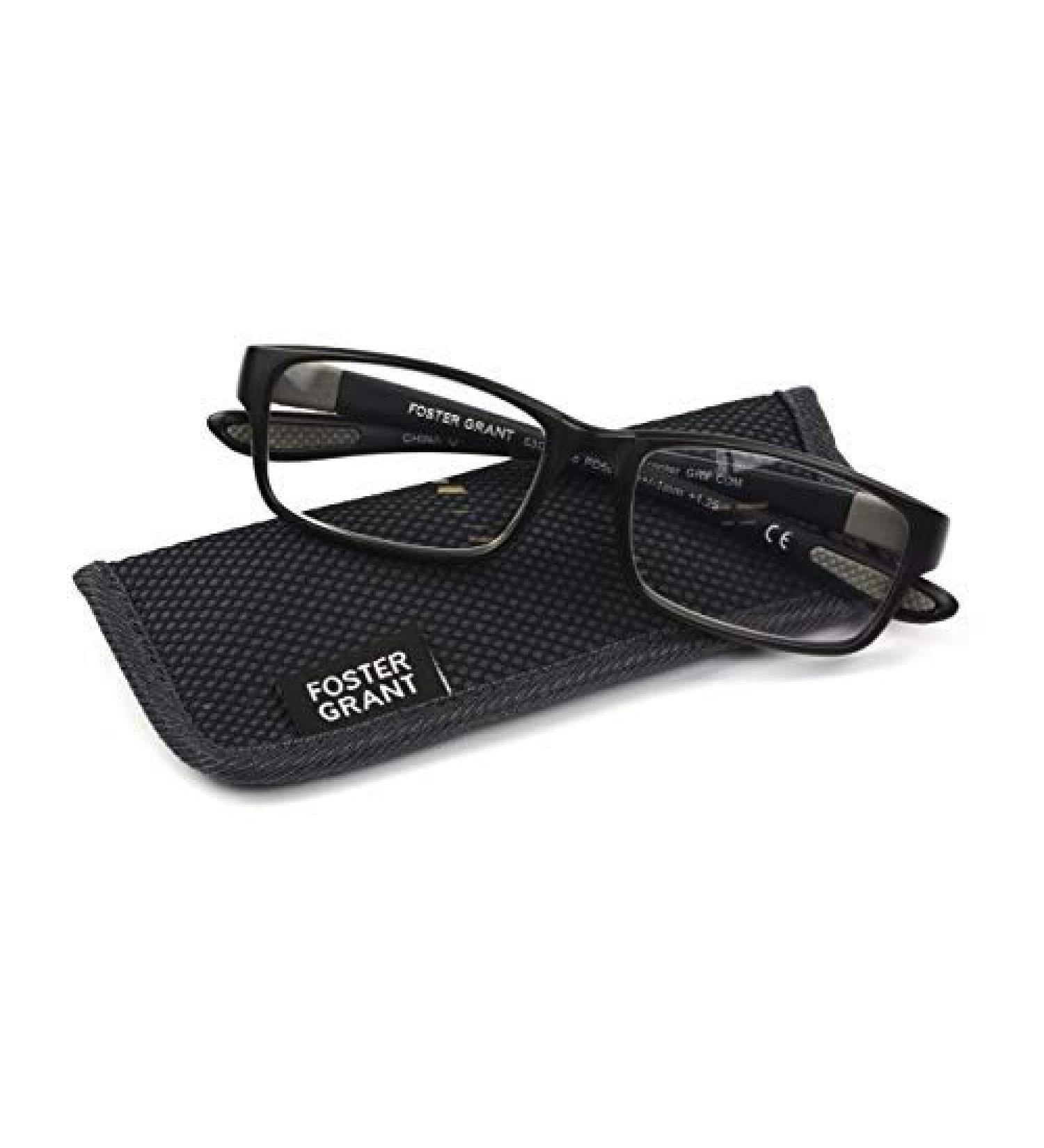 Foster Grant Scooter Gry Men's Reading Glasses with Case +2.50
