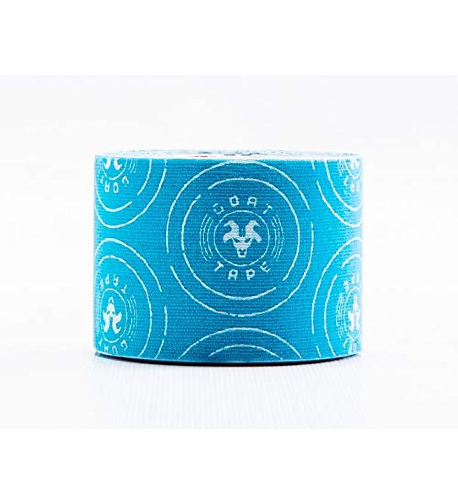 Goat Tape Kinesiology Pre-Cut Strips - Blue & White | Top Quality Athletic Support Tape - Buy Online on GoSupps.com