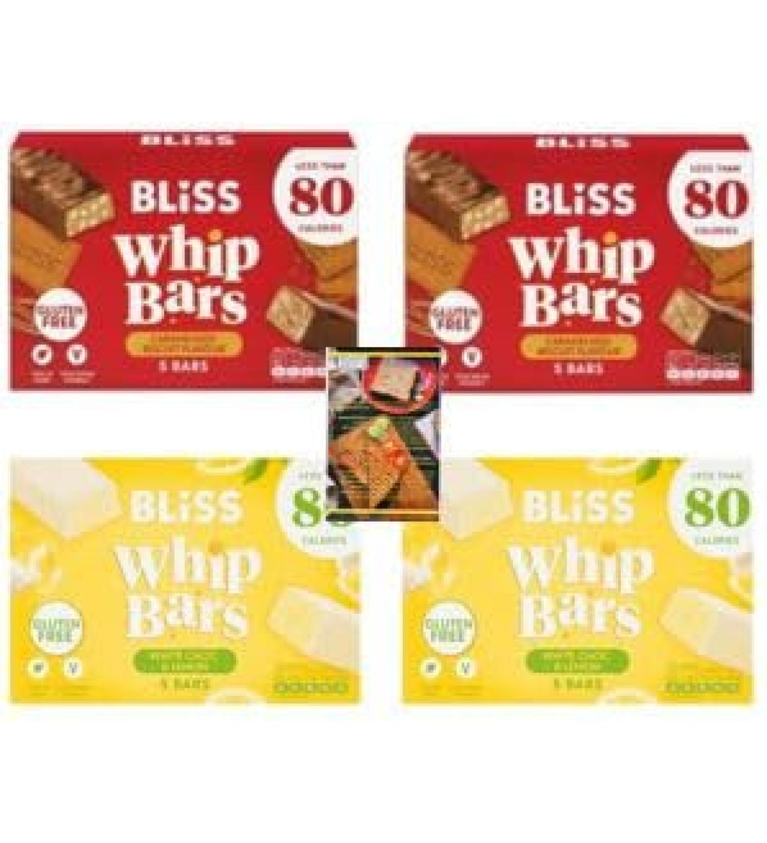 Bliss Whip Bars Caramelised Biscuit x2 and Lemon x2 Packs with Kitchenfella Healthy Eating Challenge - Buy Online on GoSupps.com