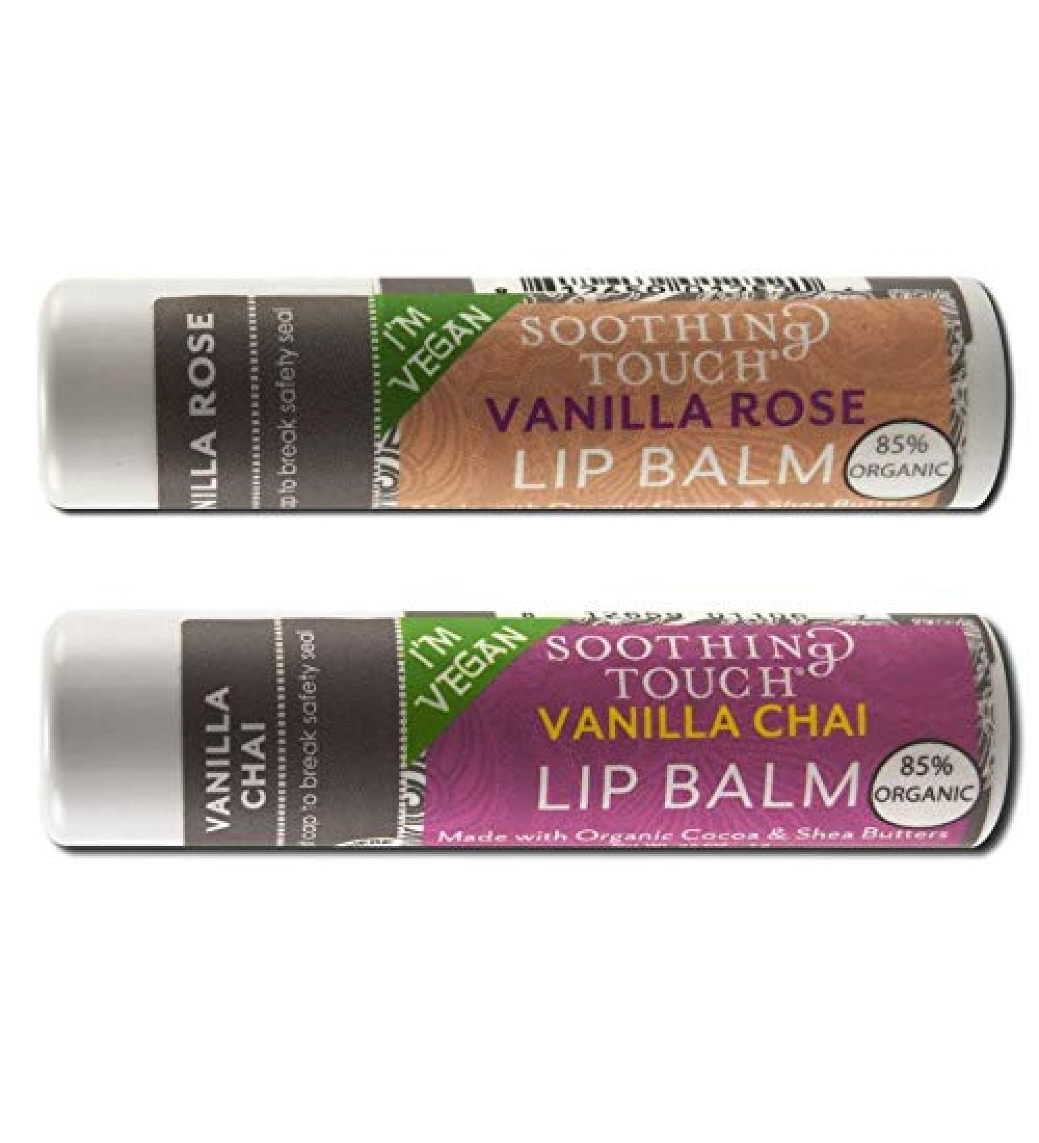 Soothing Touch Vegan Lip Balm Variety Pack - Set of 2 Vanilla Flavored Balms - Buy Online on GoSupps.com