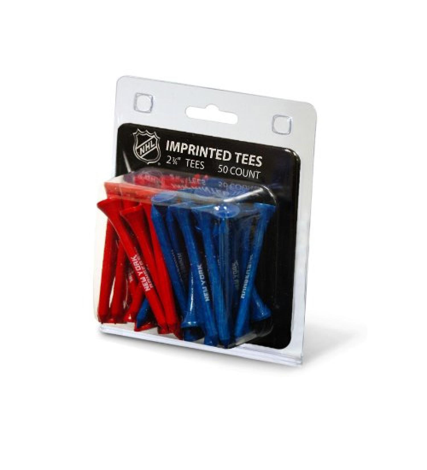 Team Golf NHL New York Rangers 2-3/4" Golf Tees 50 Pack Regulation Size Multi Team Colors