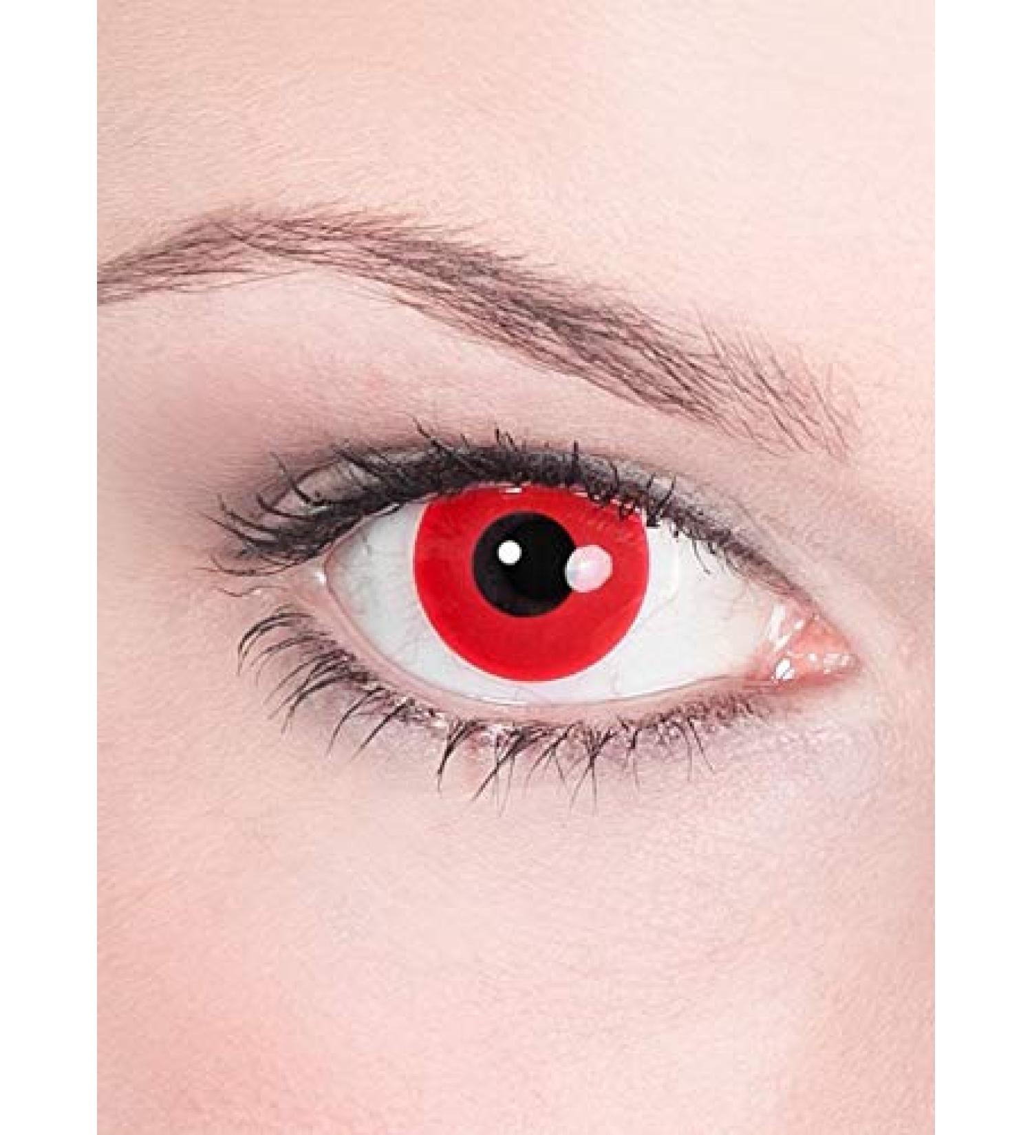 Red Motif Contact Lenses with Prescription - Annual Lens -4.0 Dioptria for Halloween Carnival & Theme Parties - Buy Online on GoSupps.com