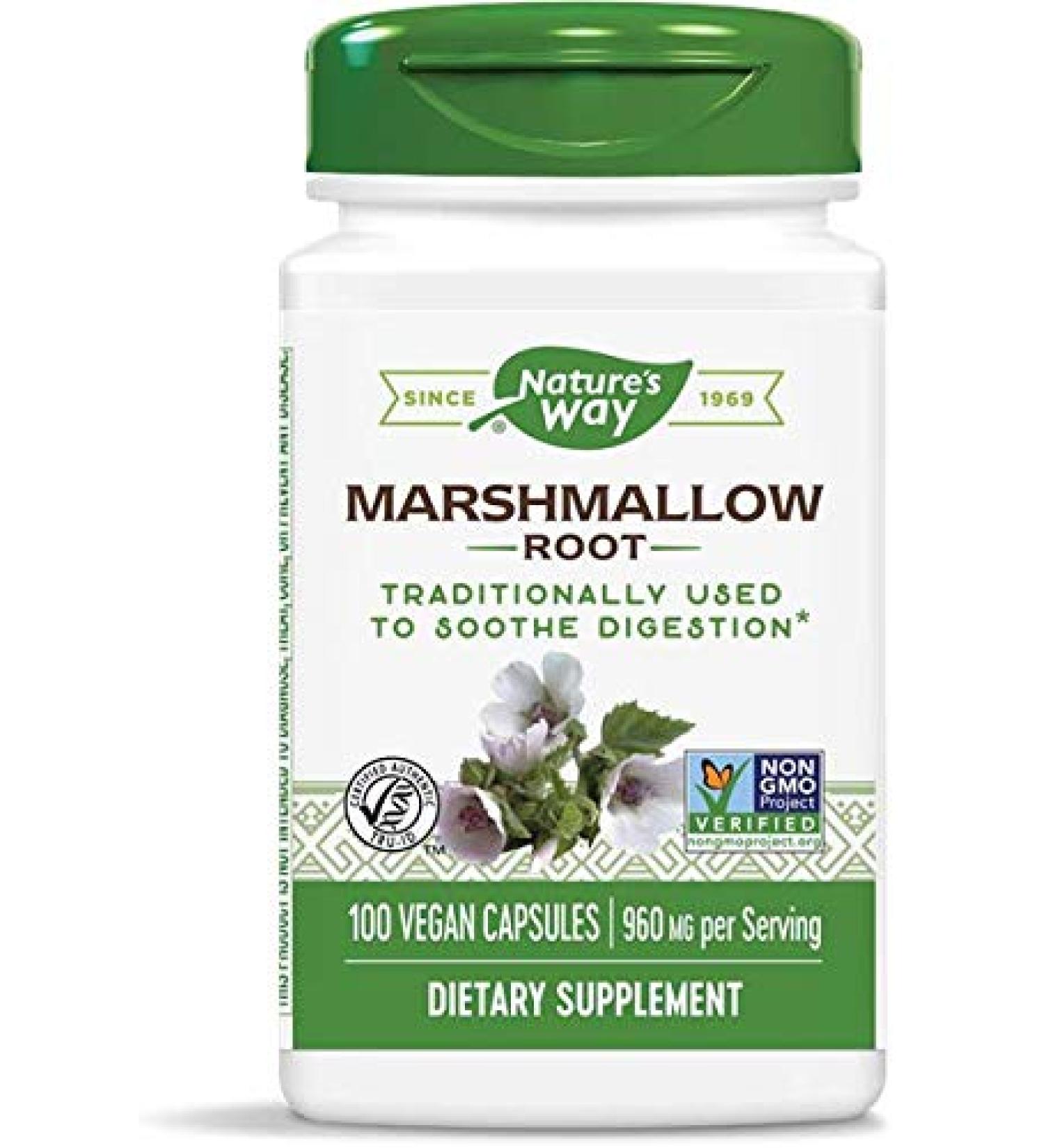 Nature's Way Marshmallow Root 480mg 100 Capsules - Pack of 4 - Buy Online on GoSupps.com