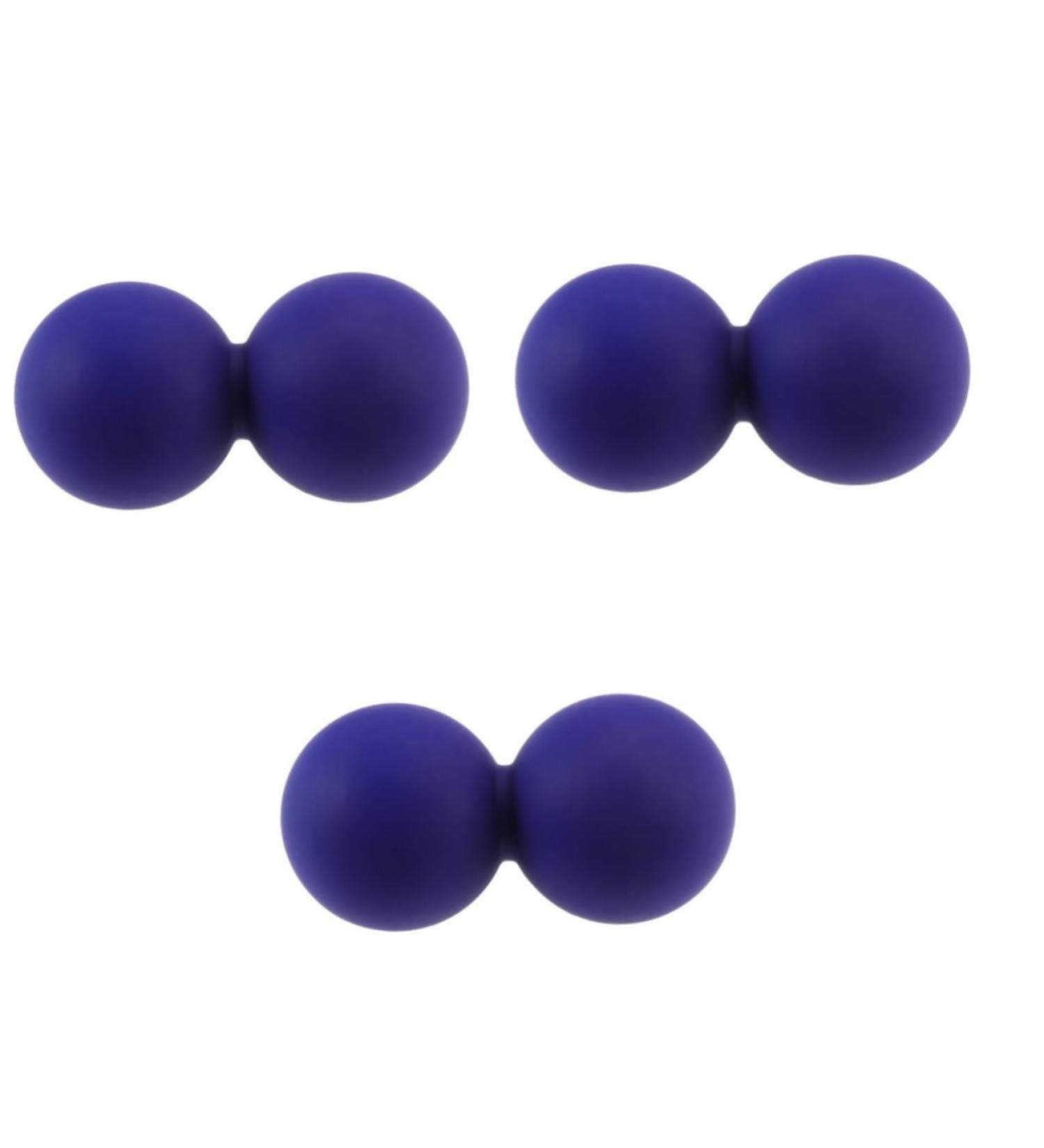 JeCompris 3-Pack Muscle Peanut Massage Balls - Acupressure & Fitness Roller - Dark Blue Silicone Yoga Peanuts for Foot Sole Relief - Buy Online on GoSupps.com