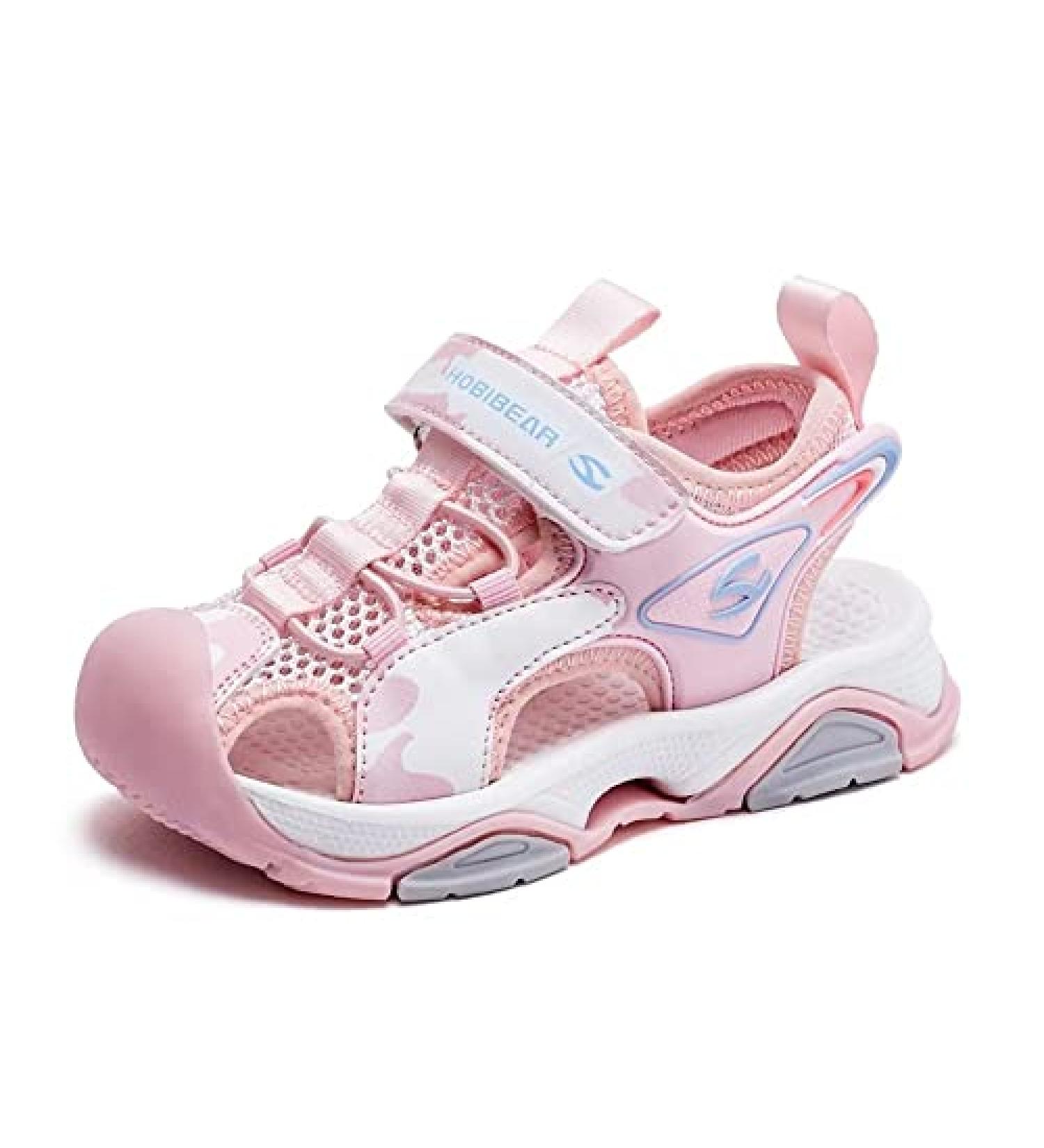 HOBIBEAR Kids Closed Toe Sports Sandals | Summer Water Shoes for Boys & Girls, Size 10 Toddler - Pink - Buy Online on GoSupps.com