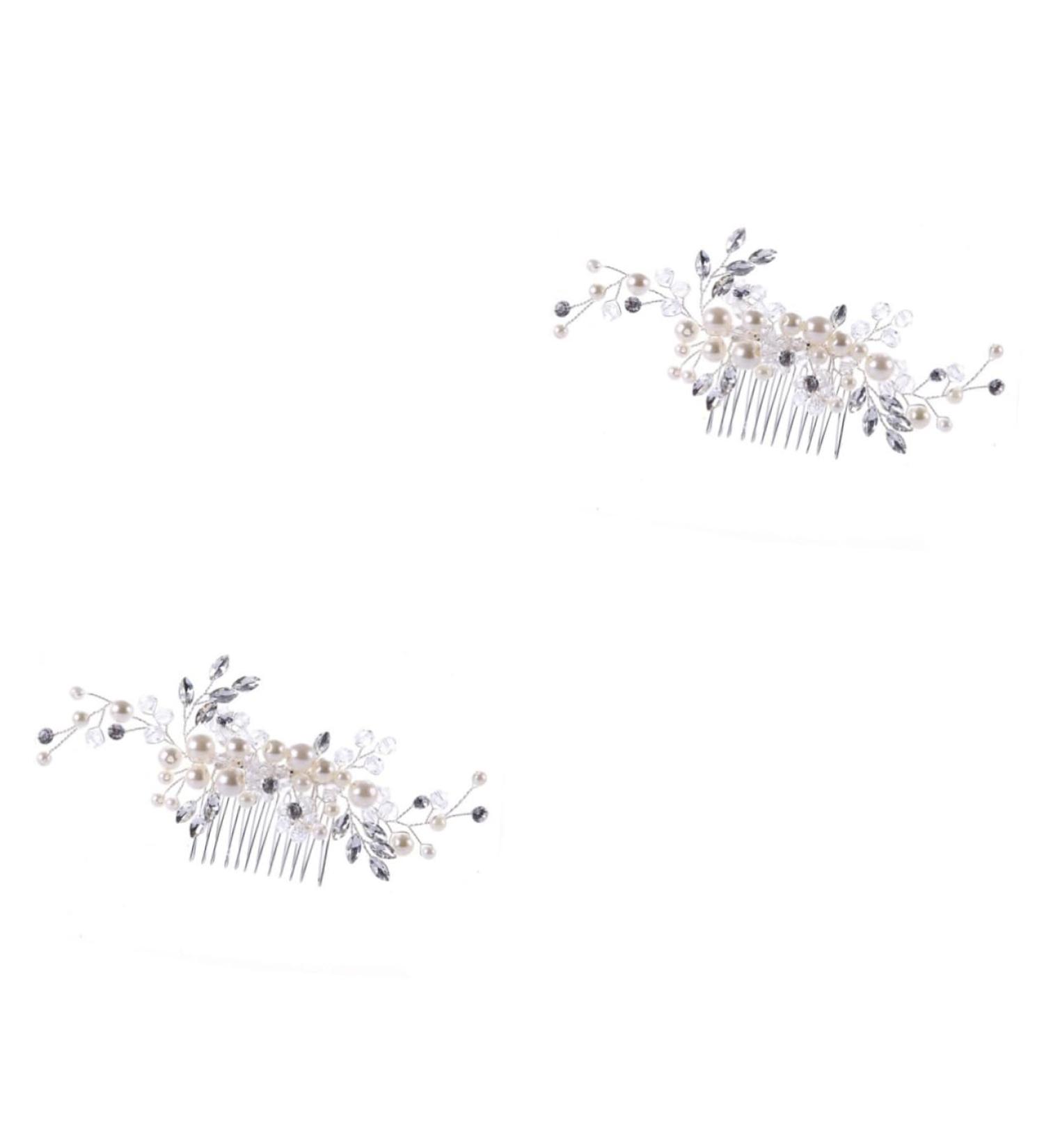 FRCOLOR Accessories bridal headpiece pearl hair accessories white hair accessories bridal comb wedding hair accessories bridal hair accessories wedding hair comb bride crystal Hair Comb - Buy Online on GoSupps.com