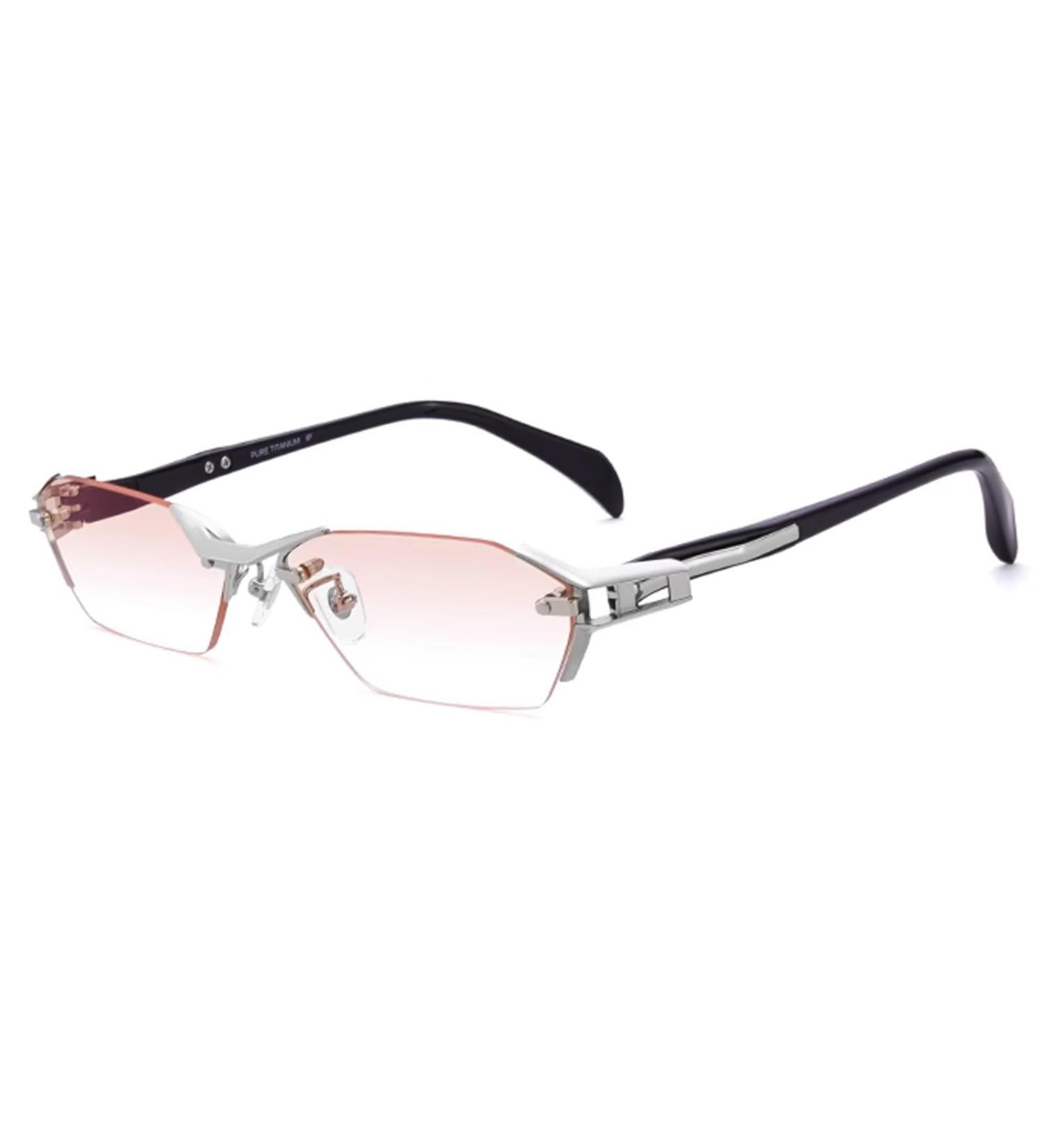 Slightly Frameless Tinted Titanium Reading Glasses for Men - Blue Light Filter Fashion Computer Glasses Anti-Eye Load/UV Protection Size 1.25x - Buy Online on GoSupps.com