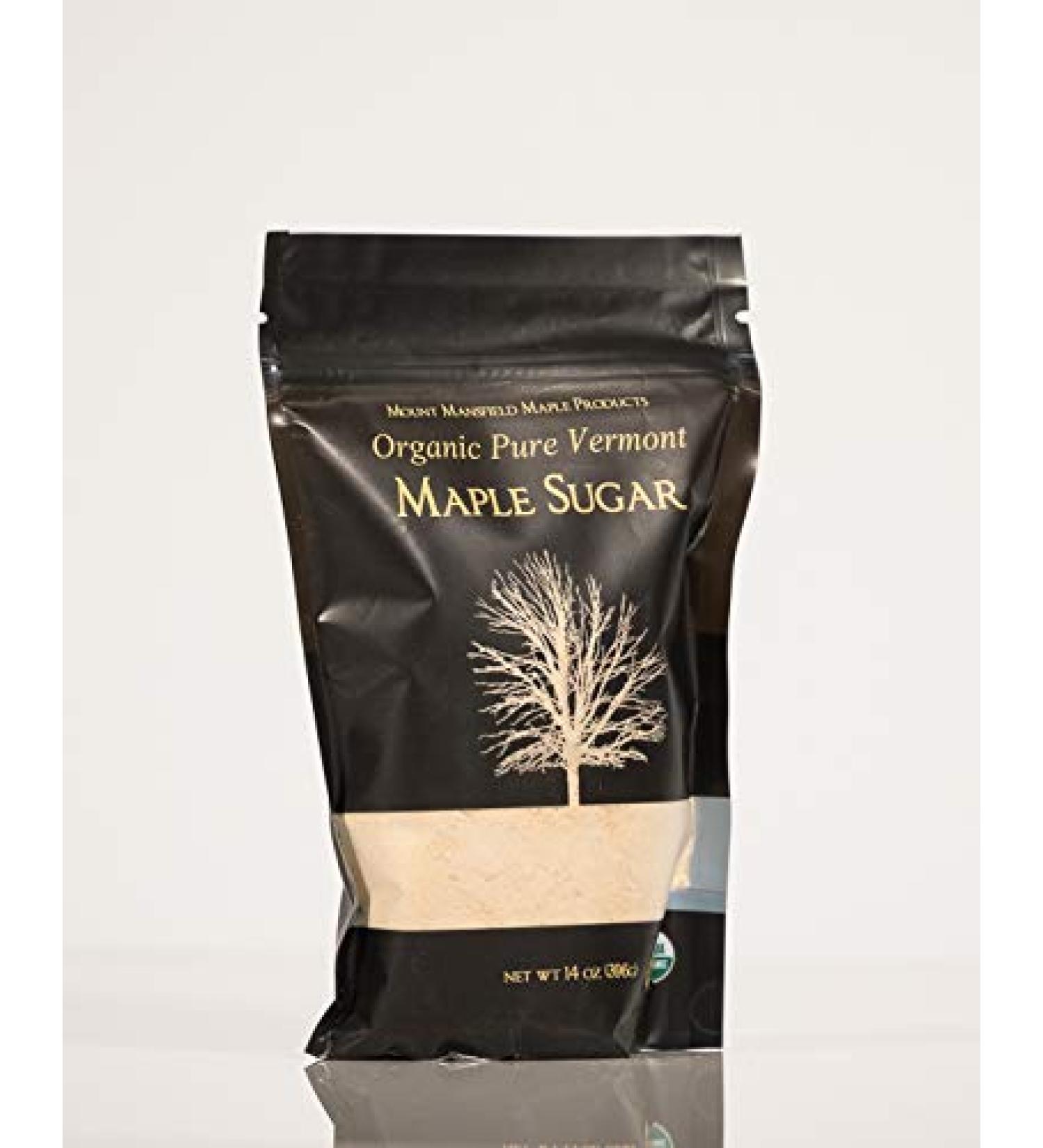 Mansfield Maple-Certified Organic Granulated Pure Vermont Maple Sugar (14oz Resealable Pouch)
