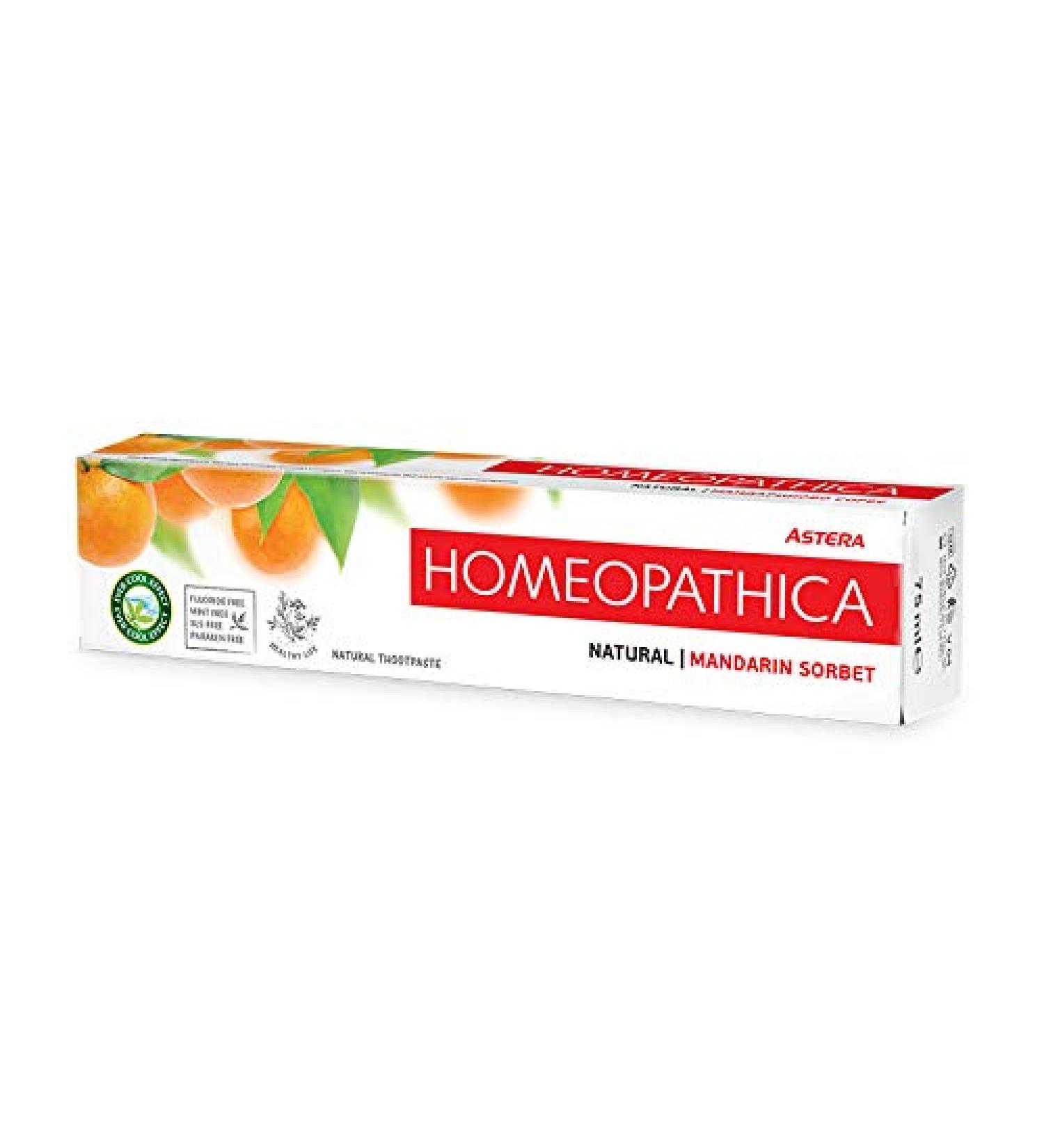 ASTERA Homeopathica Natural Mandarin Sorbet Toothpaste - 75ml 75 ml (1 pack)