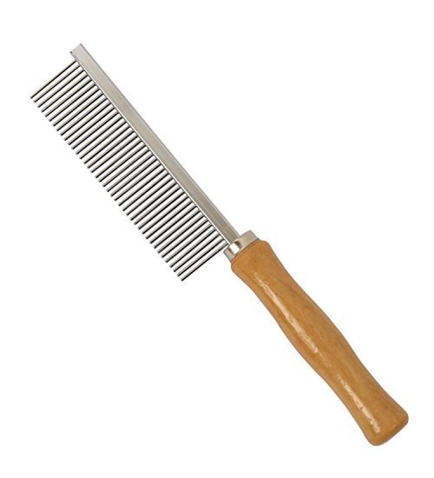 HBuir Wooden Handle Cat Dog Stainless Steel Double-Sided Comb Grooming Hair Shedding Washing Tool