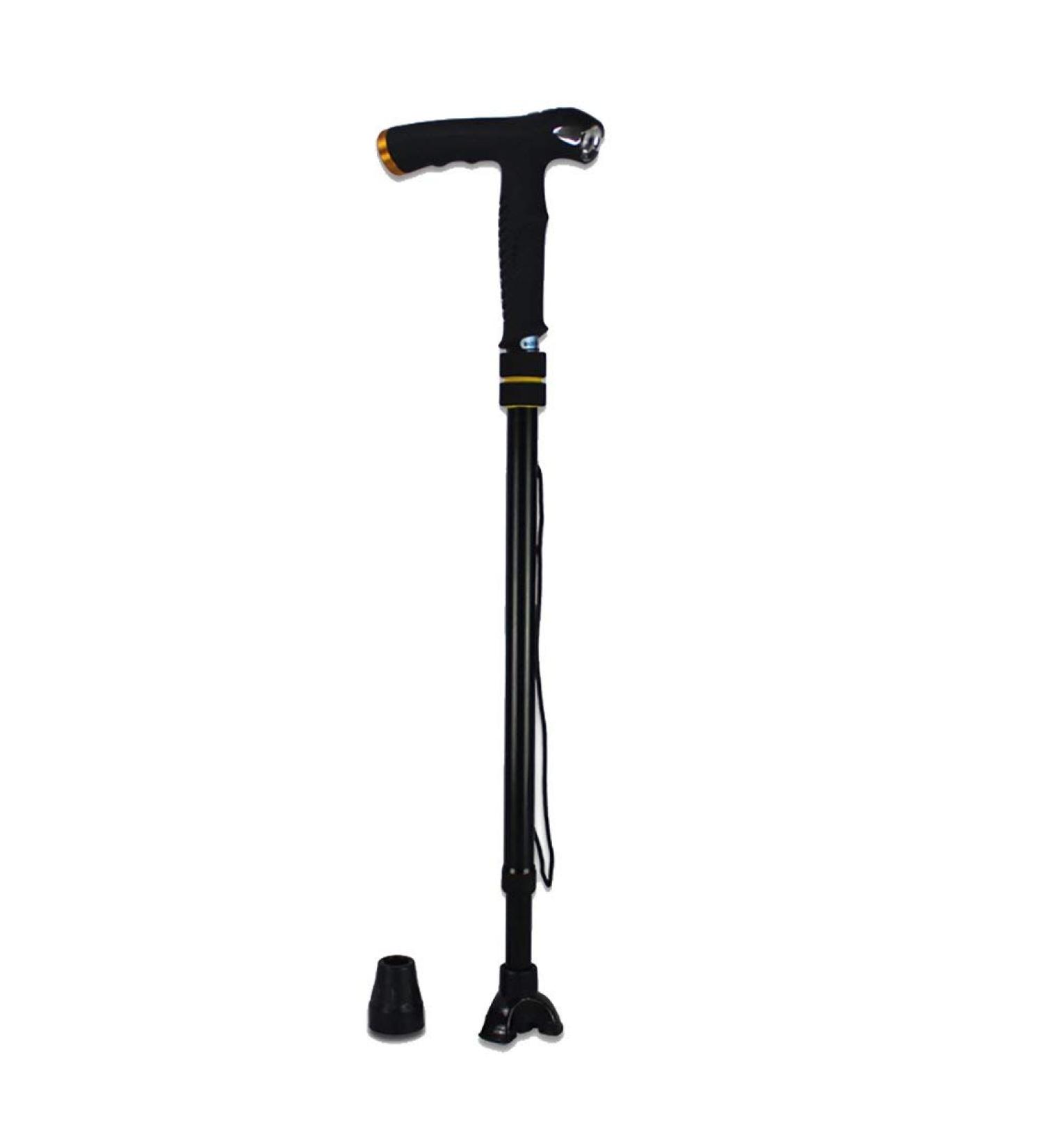 Cane Elderly Crutches 3 Colors One Foot Small Three-Legged Interchangeable Retractable Walking Stick Adjustment Range of 65 Cm -110 Cm Interesting Black - Buy Online on GoSupps.com