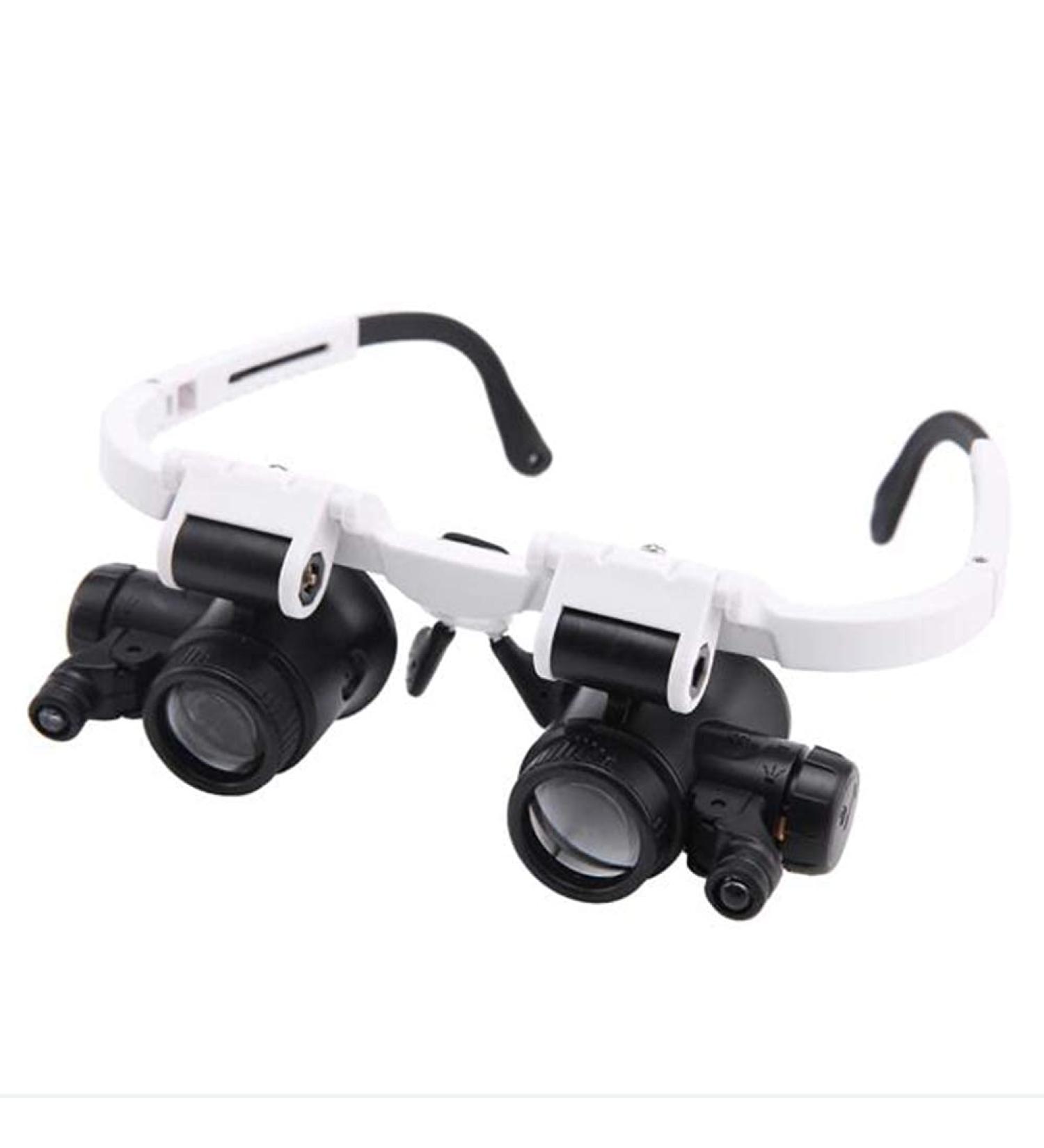 Lighted Headset Magnifying Glasses 8X 15X 23X with 2Led Lights Head-Free Magnifier Loupe for Electronics Eyelash Crafts Jewelry Circuit Watch Repair
