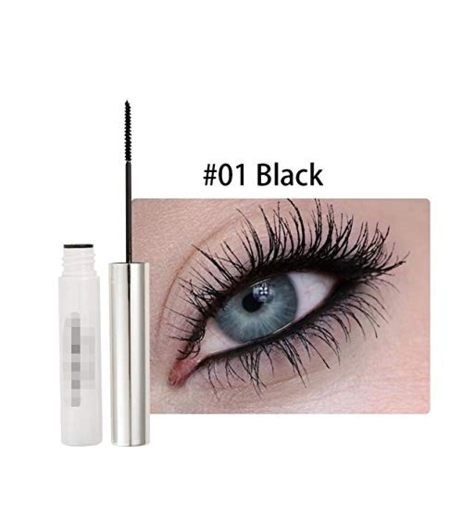 12 Mascara color 4d Mascara Fibre de Soie de Curling Mascara pais imperm able l'eau 4d Mascara allongeant (Couleur : 01)