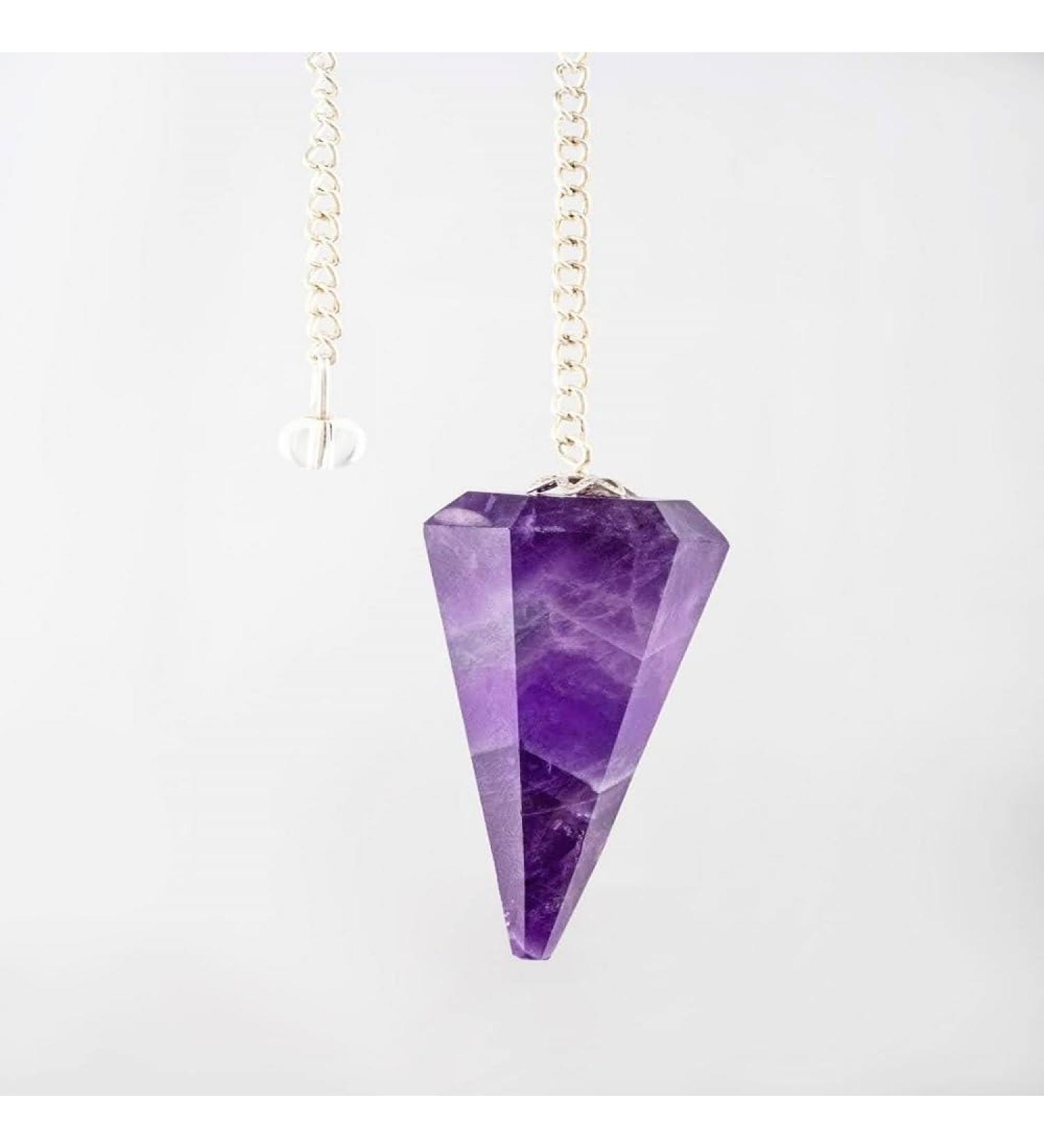 Amethyst Gemstone Dowsing Pendulum - Handcrafted Healing Crystal for Scrying and Witchcraft Supplies - Buy Online on GoSupps.com