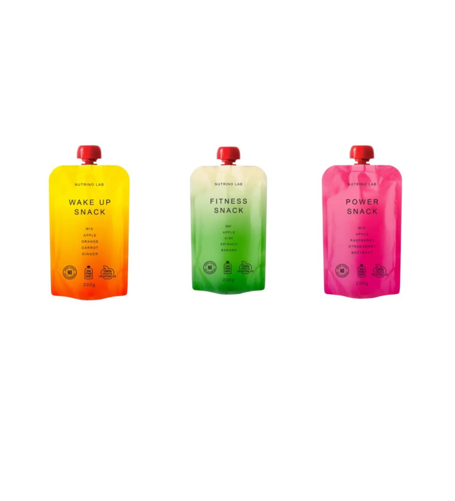 Nutrino Lab Fruit Puree Variety Pack - Exotic Gourmet Blend for Adults and Kids - 3 x 200g - Buy Online on GoSupps.com