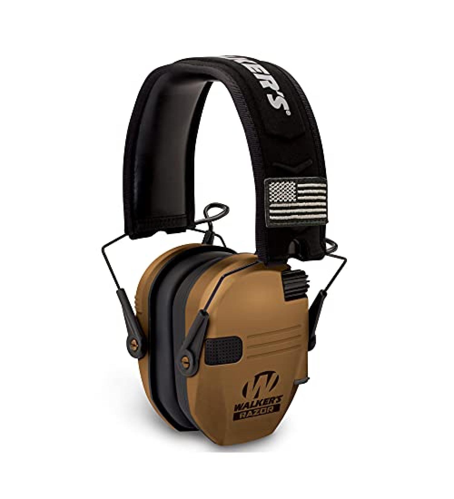 Walker's Razor Slim Electronic MUFF - Battle Brown, One Size, (GWP-RSEM-BB)