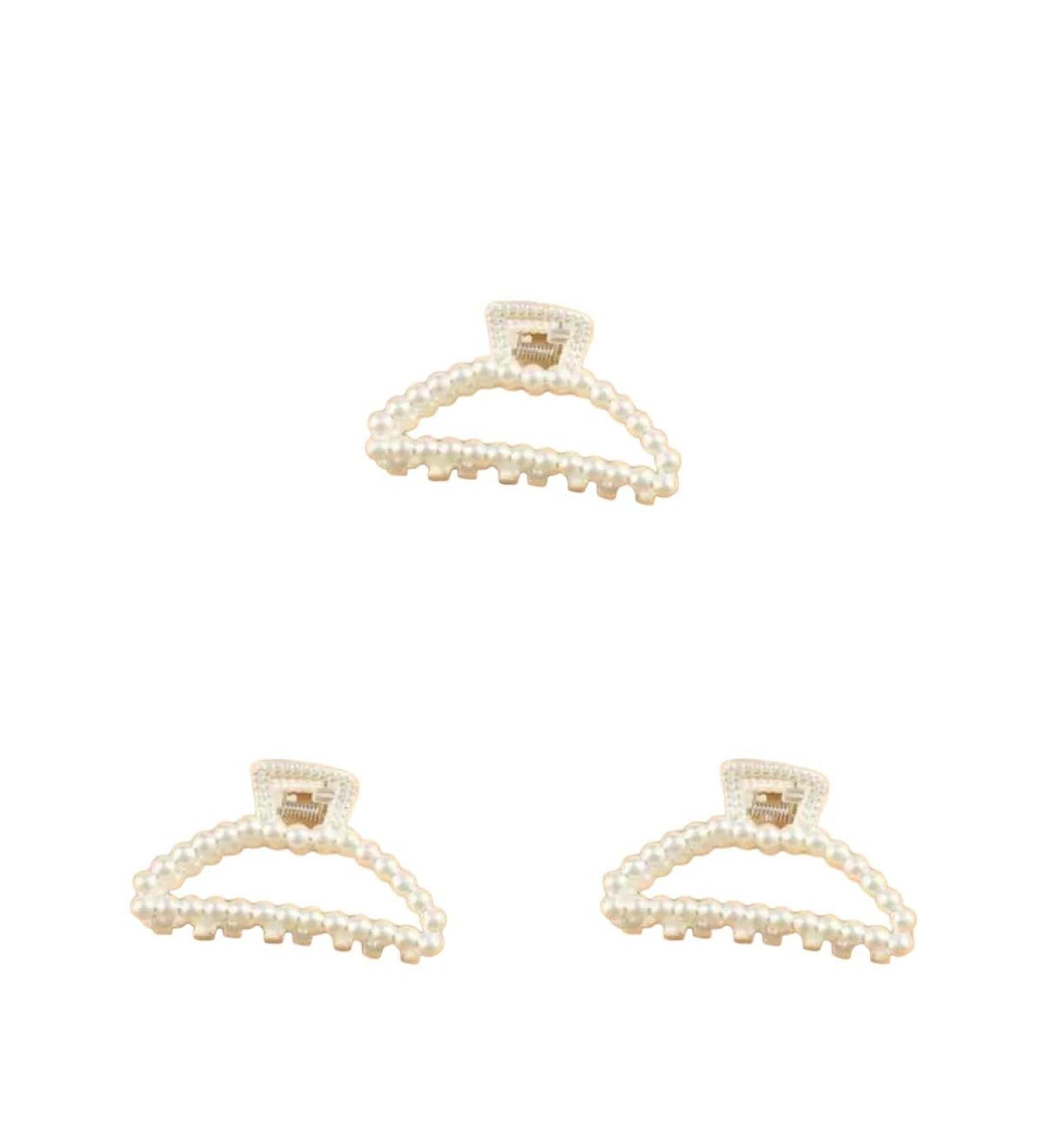 New 2025 1/3Pcs Luxury Trendy Big Pearls Acrylic Hair Claw Clips Round Pearl Makeup Hair Styling Barrettes For Women Hair Accessories Jewelry Fashion Accessories Creative Gift - Buy Online on GoSupps.com