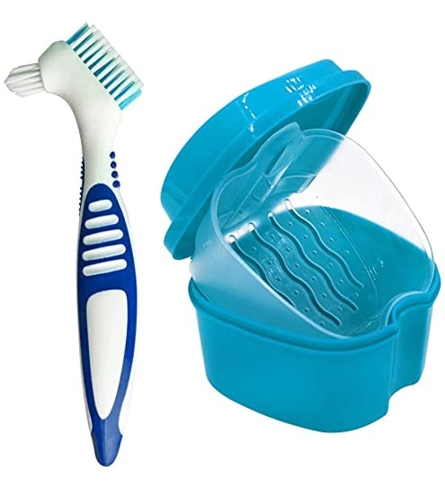Premium Denture Box & Braces Storage with Sieve | Durable Cleaning Brush Included - Ideal for International Shipping - Buy Online on GoSupps.com