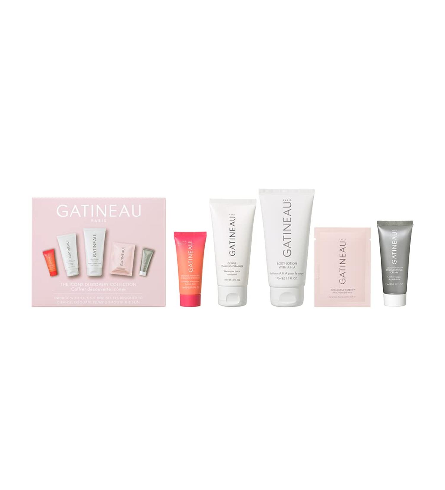 Gatineau - The Icons Discovery Collection - Cleanser Body Lotion Exfoliating Gommage Face Cream + Eye Treatment Travel or Trial Gift Set - Buy Online on GoSupps.com