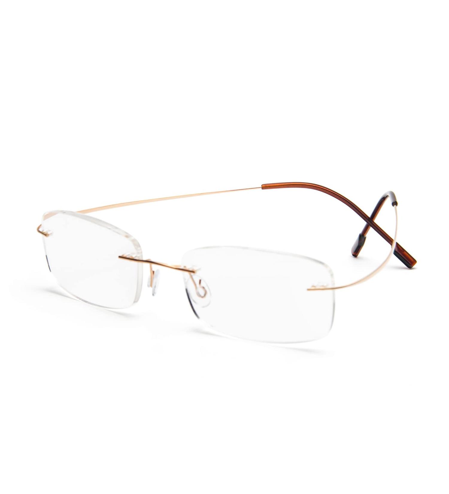 Super Light Titanium Rimless Reading Glasses for Men & Women - Gold +3.0 | International Shipping Available - Buy Online on GoSupps.com