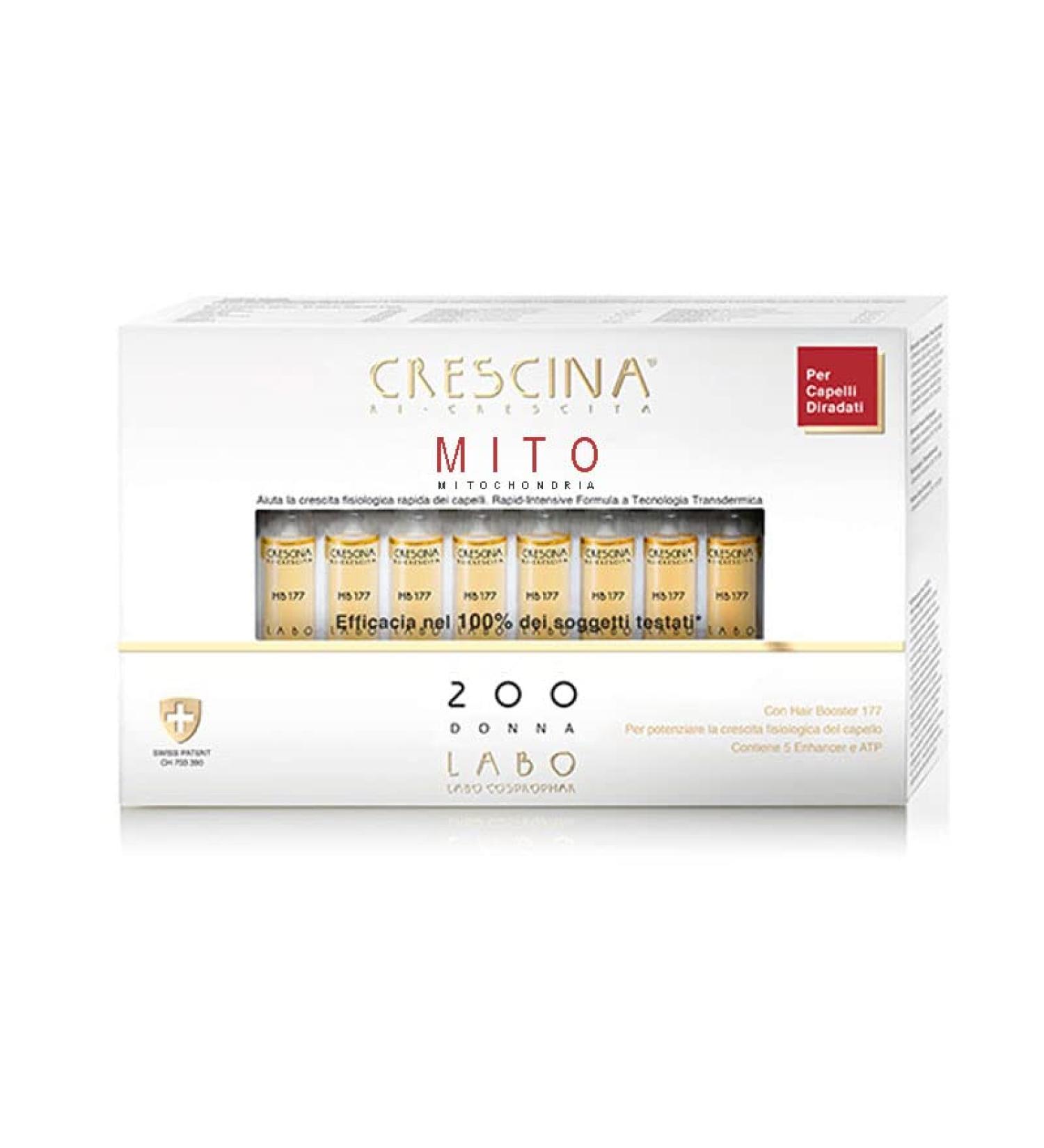 Crescina Transdermic MITO Traitement de repousse pour cheveux clairsem s 200 pour femmes 40F