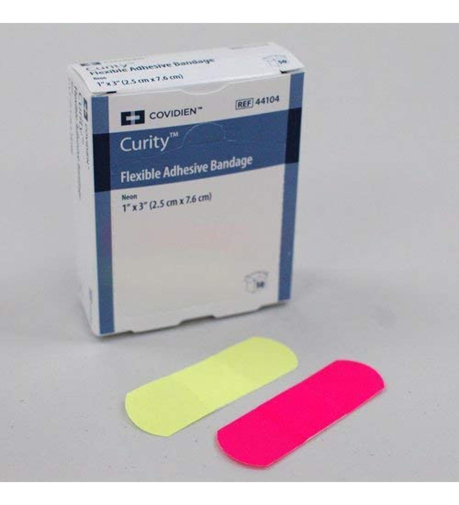 Covidien 44104 Neon Flexible Bandages  Box  50  Bandages  3 x 1