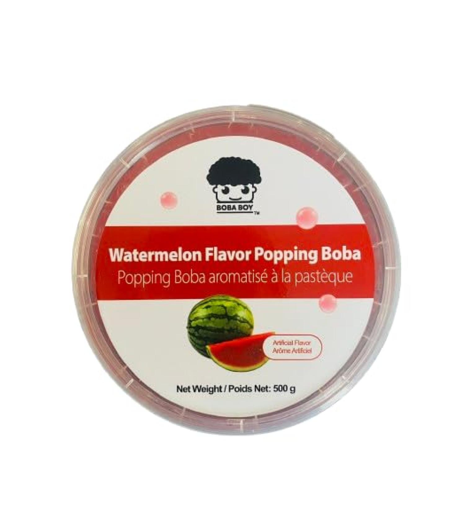 BOBA BOY Bursting Popping Boba | Mango Strawberry Lychee Watermelon Green Apple Passion Fruit | For Bubble Tea and Dessert Toppings | 500g x 2 TUBS (Watermelon)