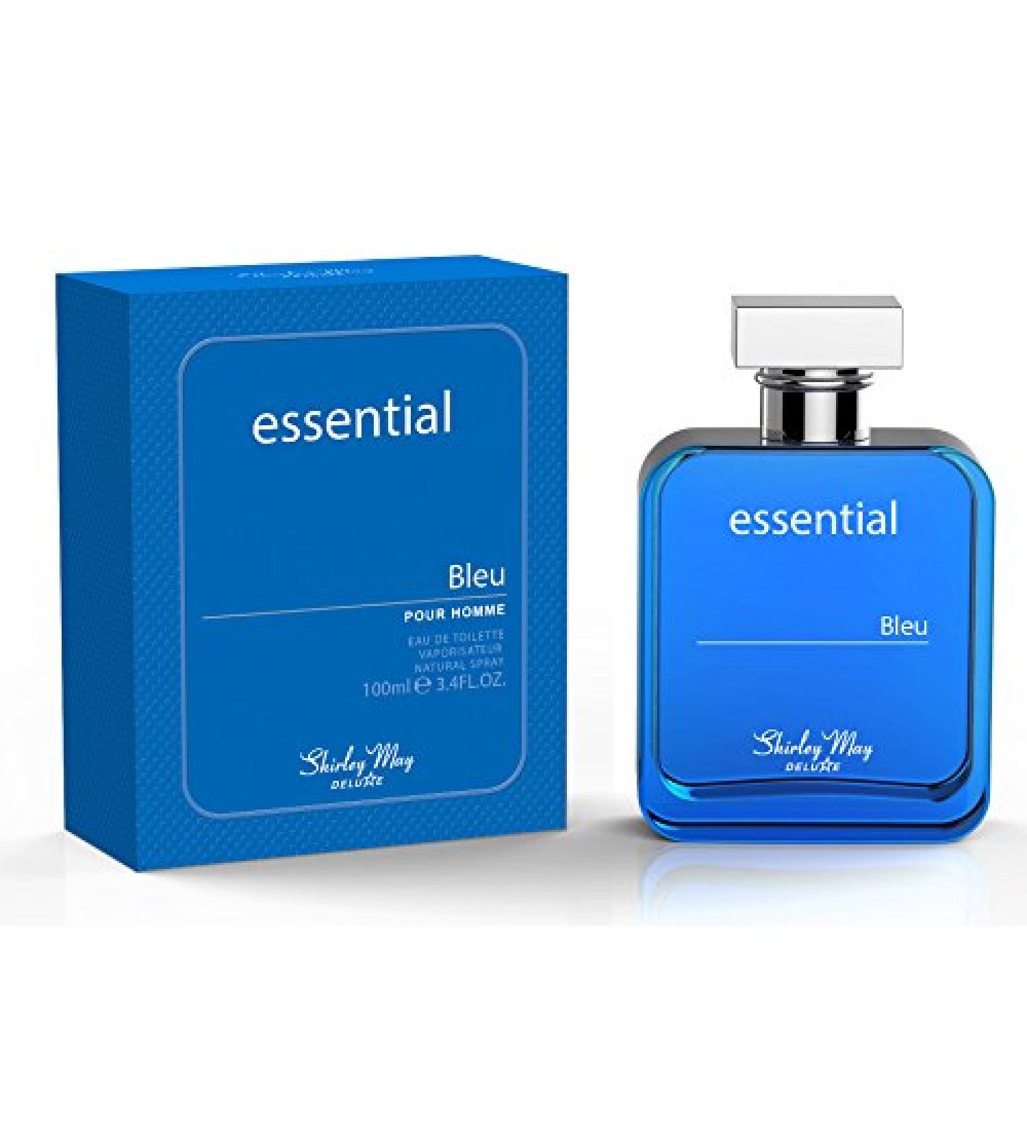Essential Bleu for Men EDT - Eau De Toilette 100ML (3.4 oz) | Arabian Perfumery | Fresh and Citrusy Top Notes with Base Notes of Musk and Wood | Everyday Essential | by Shirley May Perfumes Fresh Citrus - Buy Online on GoSupps.com