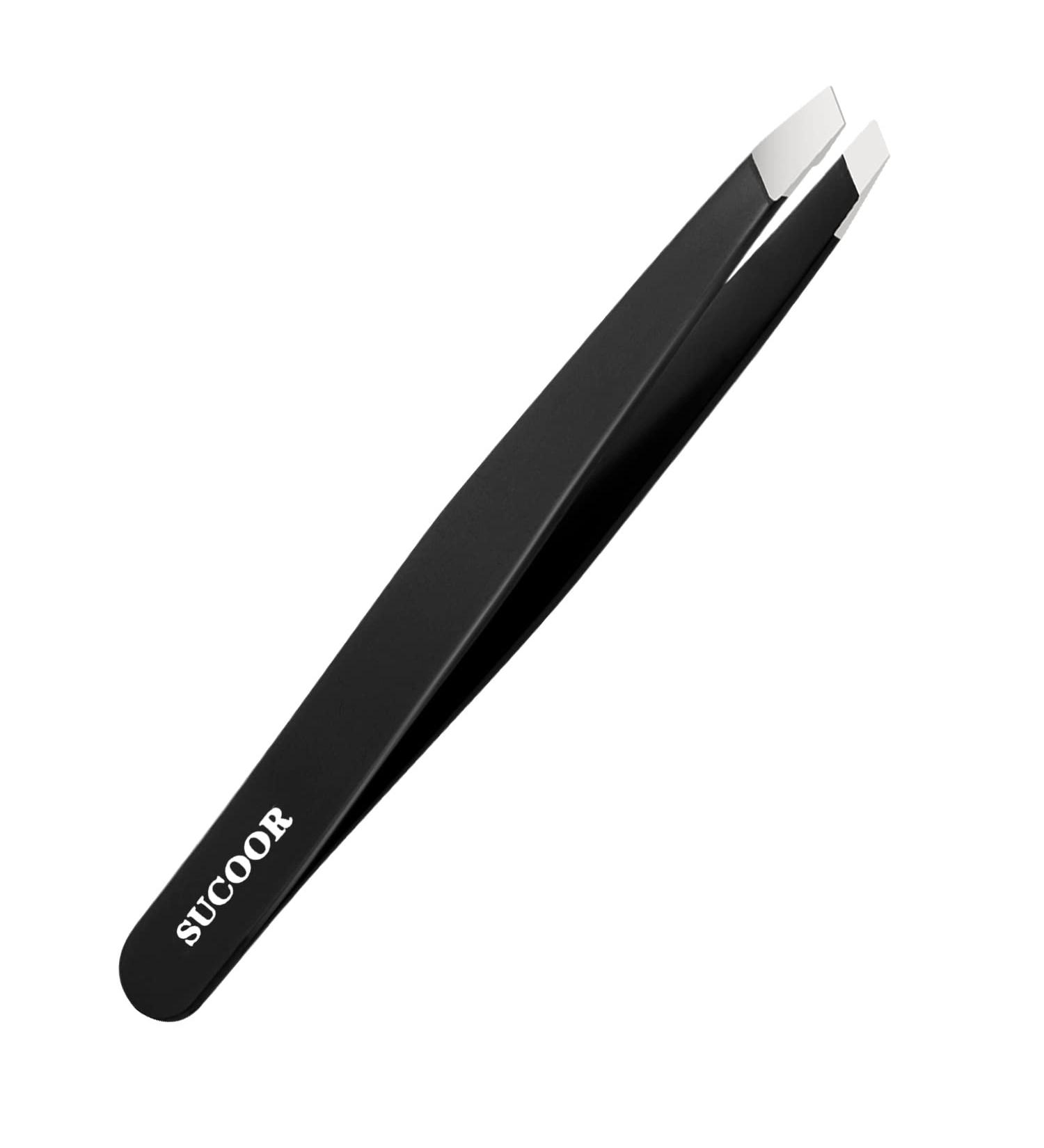 SUCOOR Professional Stainless Steel Inclined Tweezers for High Precision Hair Removal - Ideal for Men and Women, Ingrown Hair & Plucking - Easy to Carry Packaging (1 Pack) - Buy Online on GoSupps.com