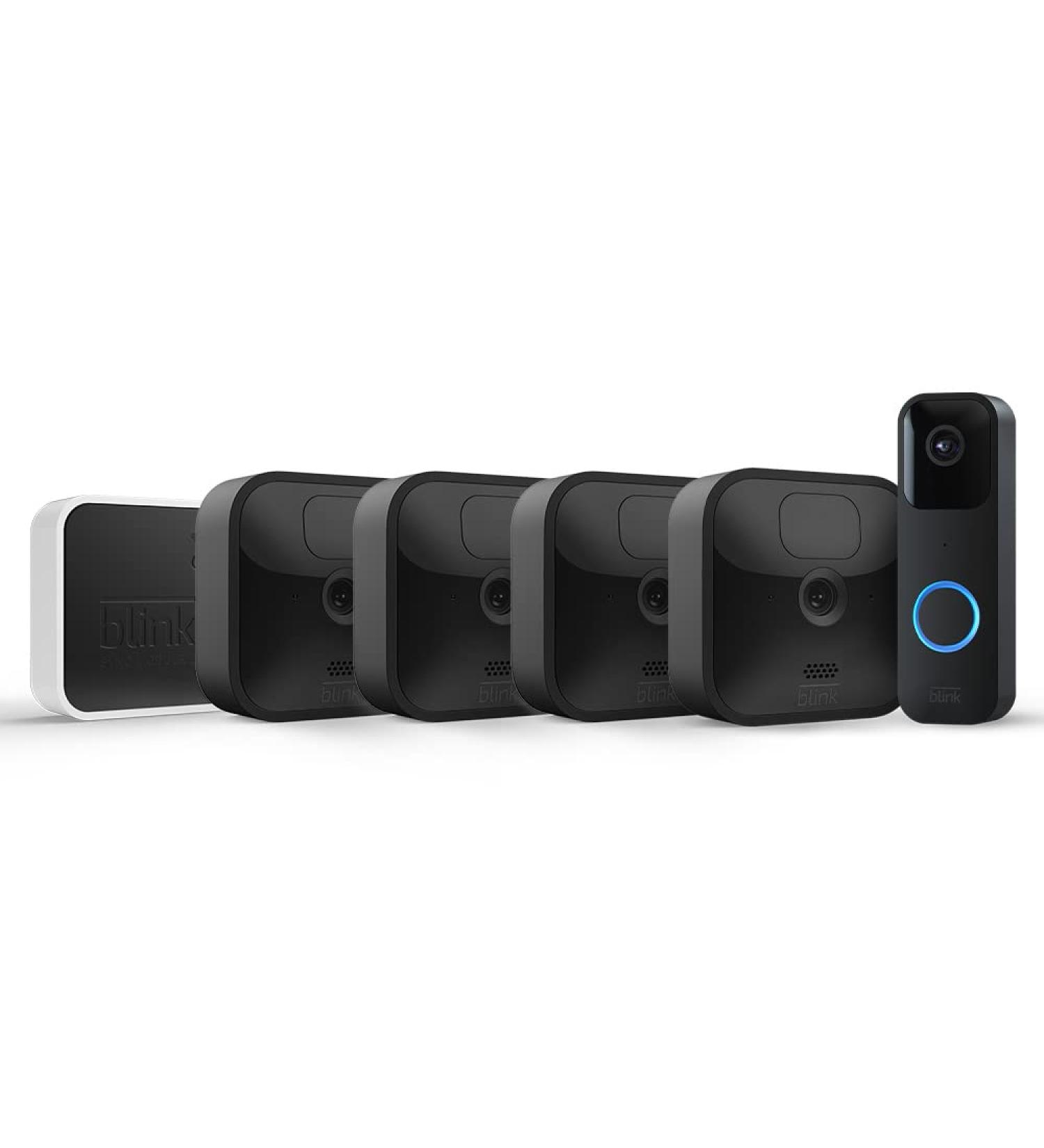 Buy Blink Outdoor HD Monitoring Camera Kit - 4 Weather-Resistant Cameras + Video Doorbell with Two-Way Audio | Works with Alexa - Buy Online on GoSupps.com