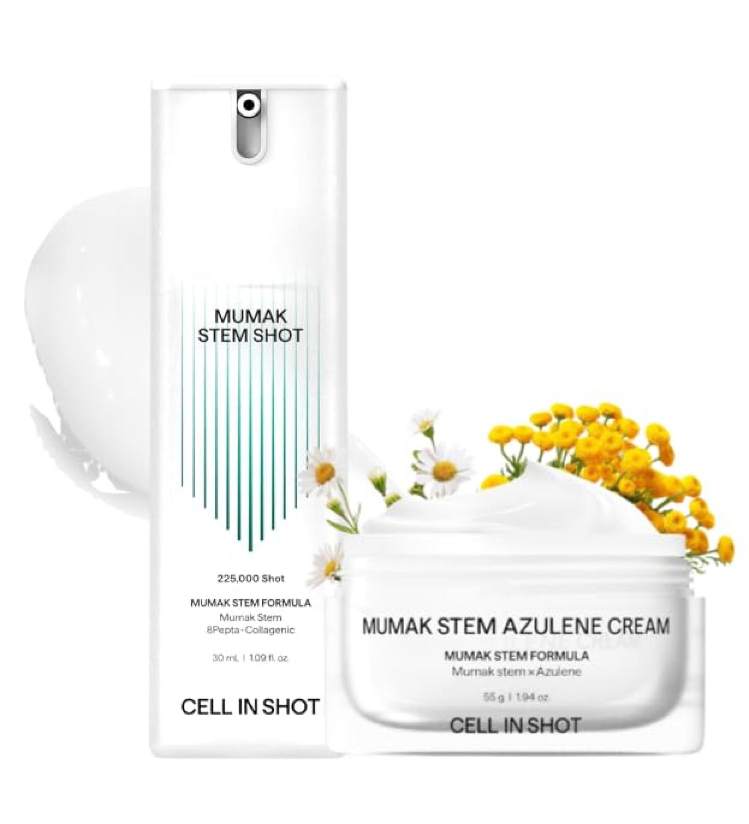 CELL IN SHOT - Mumak Stem Renewal Duo - MUMAK Stem Shot and MUMAK Stem Azulene Cream Set for Skin Regeneration and Soothing - Buy Online on GoSupps.com
