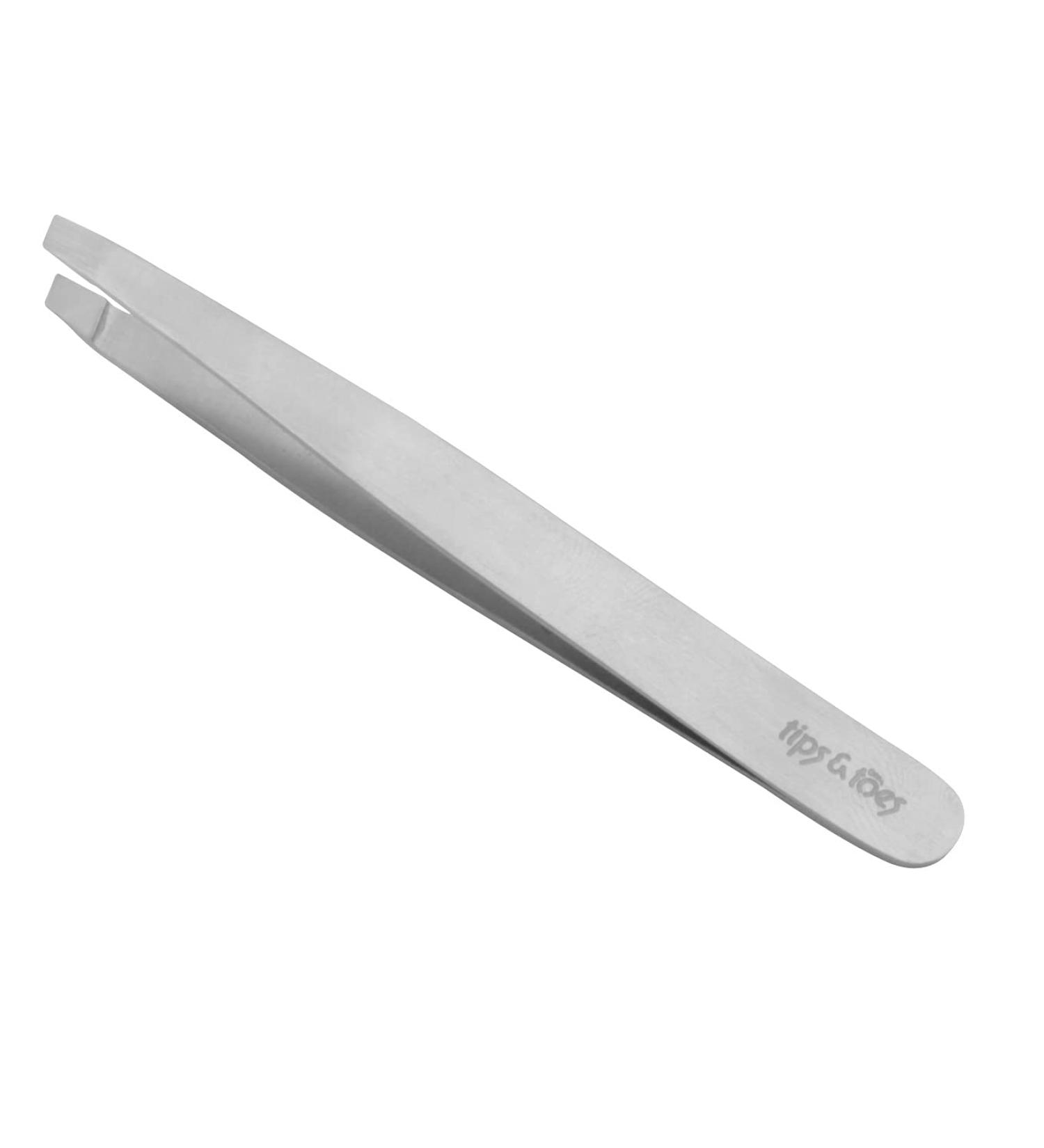 Eyebrow Slanted Tip Tweezers Facial Hair Ingrown Hair and Splinter - Professional Blackhead and Tick Remover for Men and Women - Buy Online on GoSupps.com