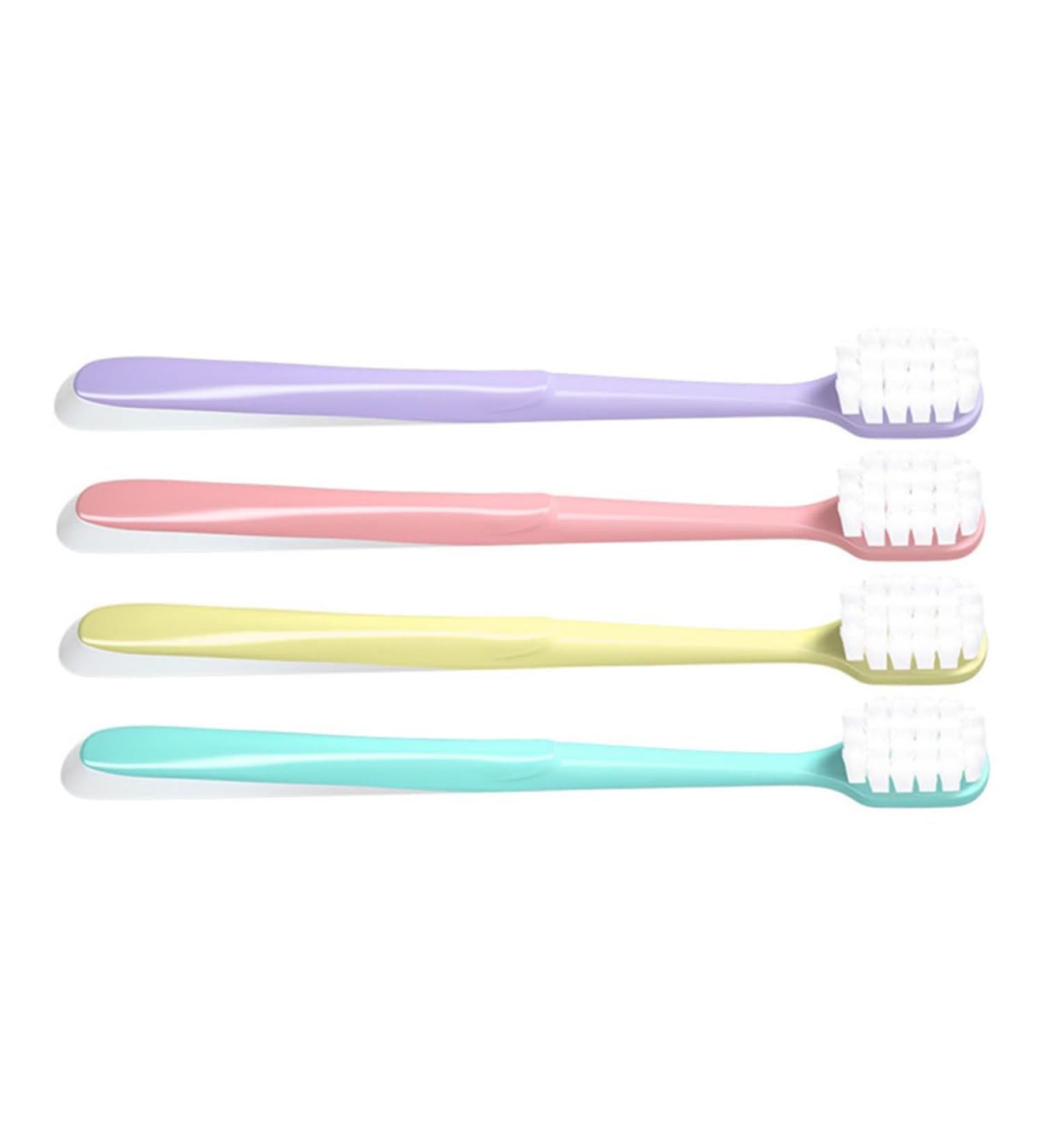Beavorty 4 Party Toothbrush Set | Soft Cotton Fur Gentle Bristles for Adults | Ideal for Men & Women - Perfect for Body Care - Buy Online on GoSupps.com