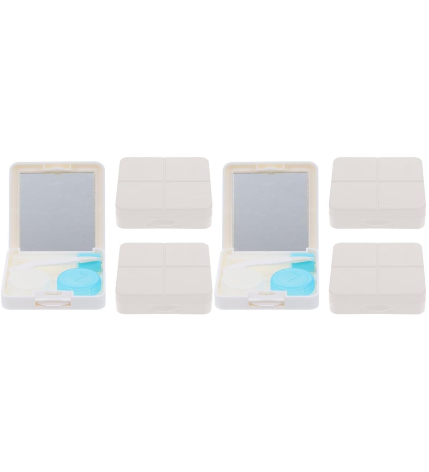 Gleavi 6-Sentence Contact Lens Container - White Contact Lens Case with Tweezers | Halloween Organizer - 2-Pack (6.5x6.5x2cm) - International Shipping Available - Buy Online on GoSupps.com