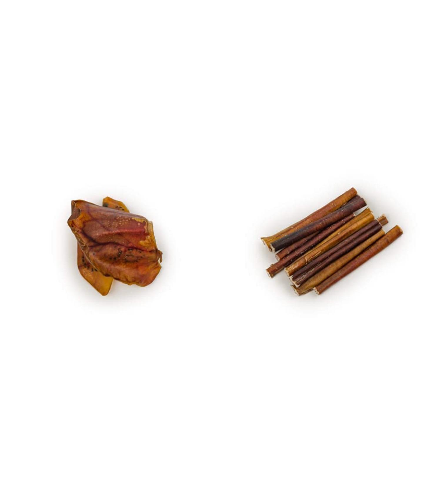 Loyalty Dog Treats Pig Ears (Pack of 25) + Beef Bully Sticks (Pack of 10) | Natural Single Ingredient Dehydrated Dog Chews Dog Treats + Dental Chew 6 inch 25 Pack - Buy Online on GoSupps.com
