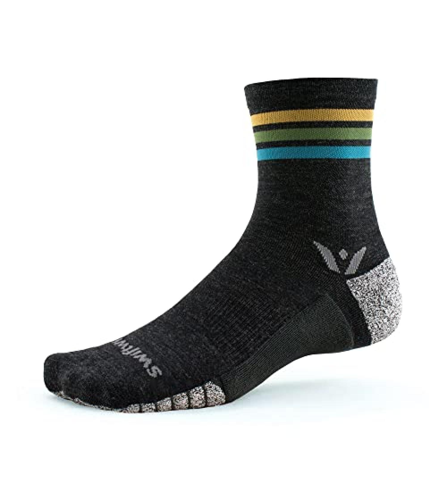 Swiftwick Flite XT Trail Five Running and Hiking Socks - Stripe Aqua Large - Buy Online on GoSupps.com