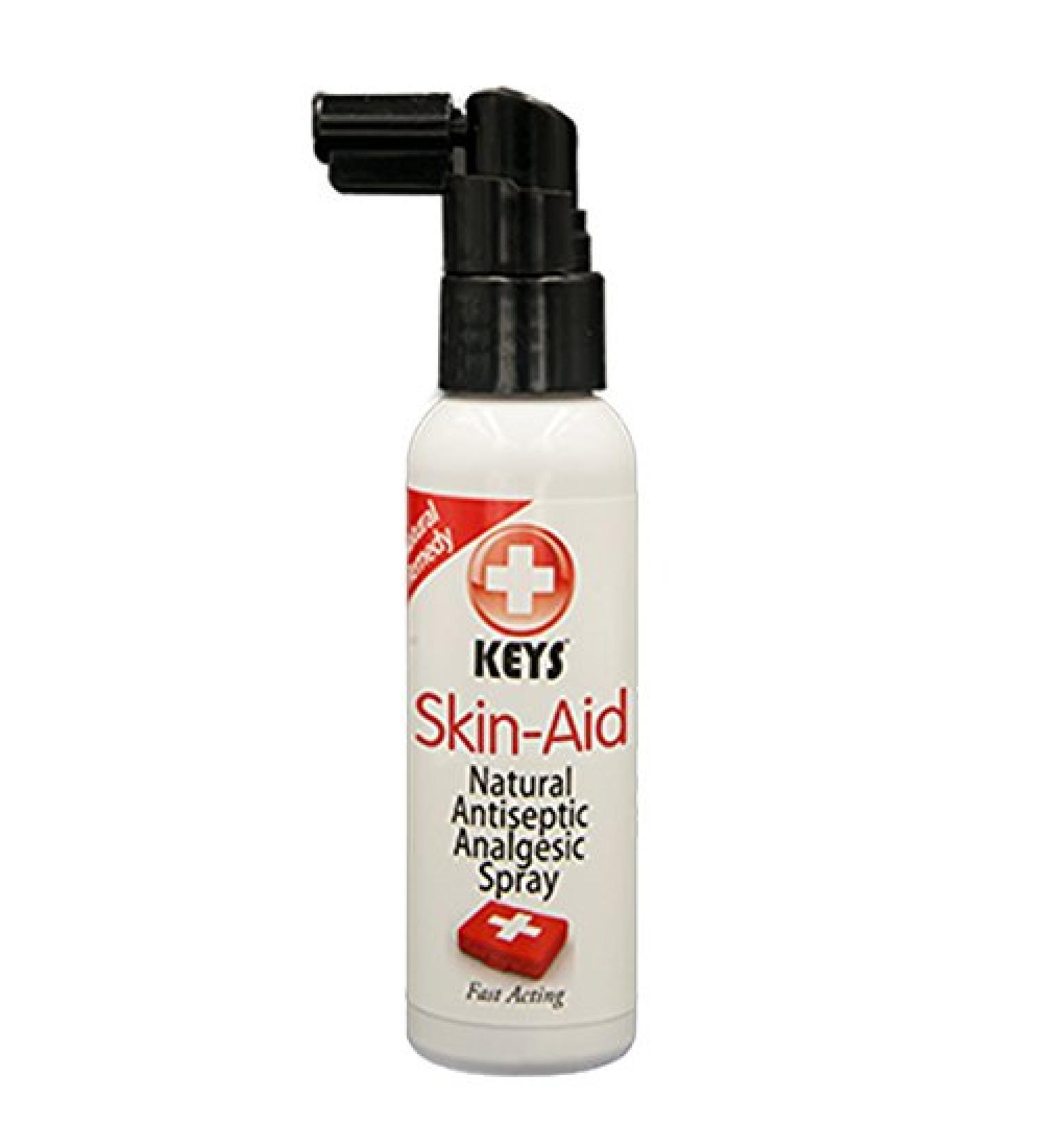 Keys Skin-Aid Vegan Chemical-Free All Natural Antiseptic Analgesic Spray Therapy Remedy Fast Acting Pharmaceutical Grade Ingredients in Therapeutic Proportions No Lidocaine 2 ounces