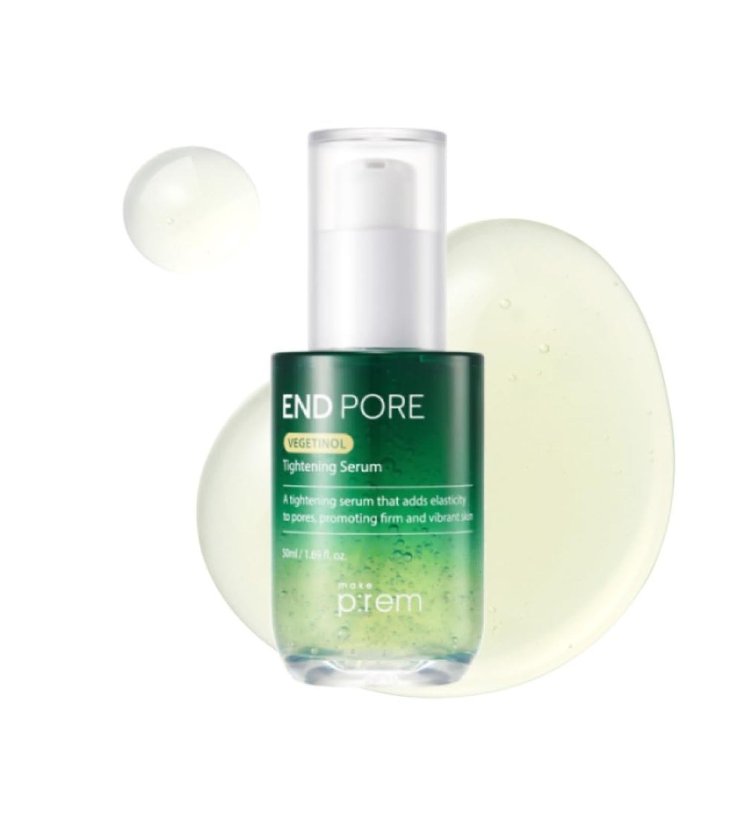 MAKE P:REM End Pore Vegetinol Tightening Serum, Pore Tightening Bakuchiol Serum with Vegan Collagen and Vitamin B Complex for Sensitive Skin, Korean Skin Care, 1.69 Fl. Oz, 50ml - Buy Online on GoSupps.com