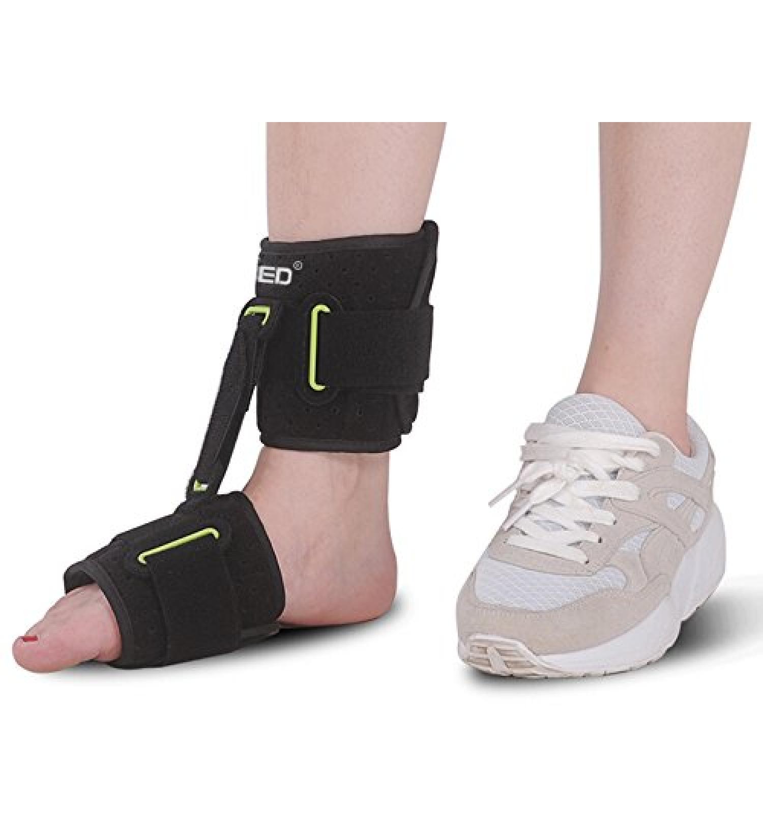 Adjustable Drop Foot Brace | Unisex AFO Support for Right/Left Foot | Improve Walking Gait & Relieve Achilles Tendon Pain Day & Night - Buy Online on GoSupps.com