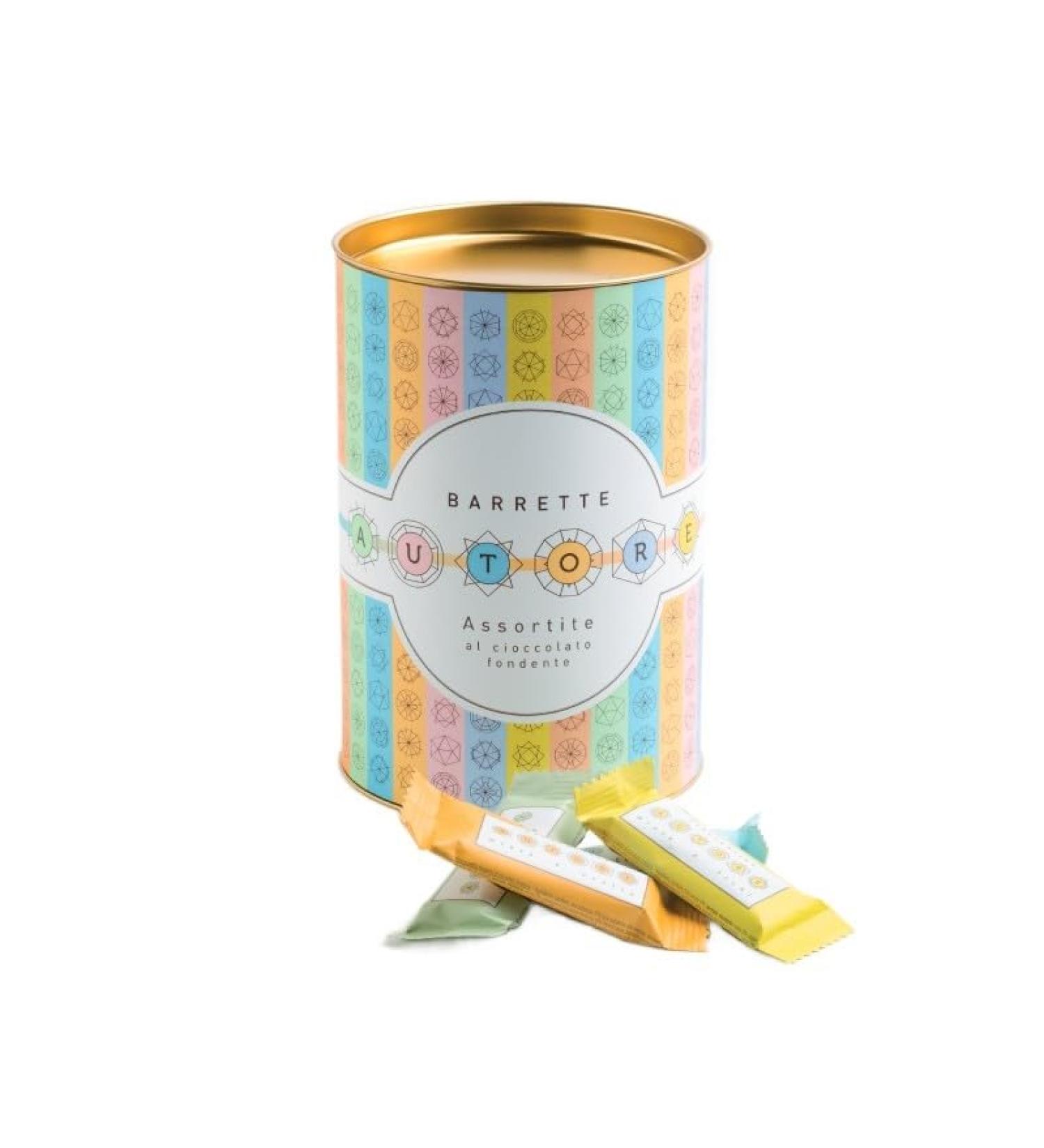 Elegant cylinder of assorted chocolate bars