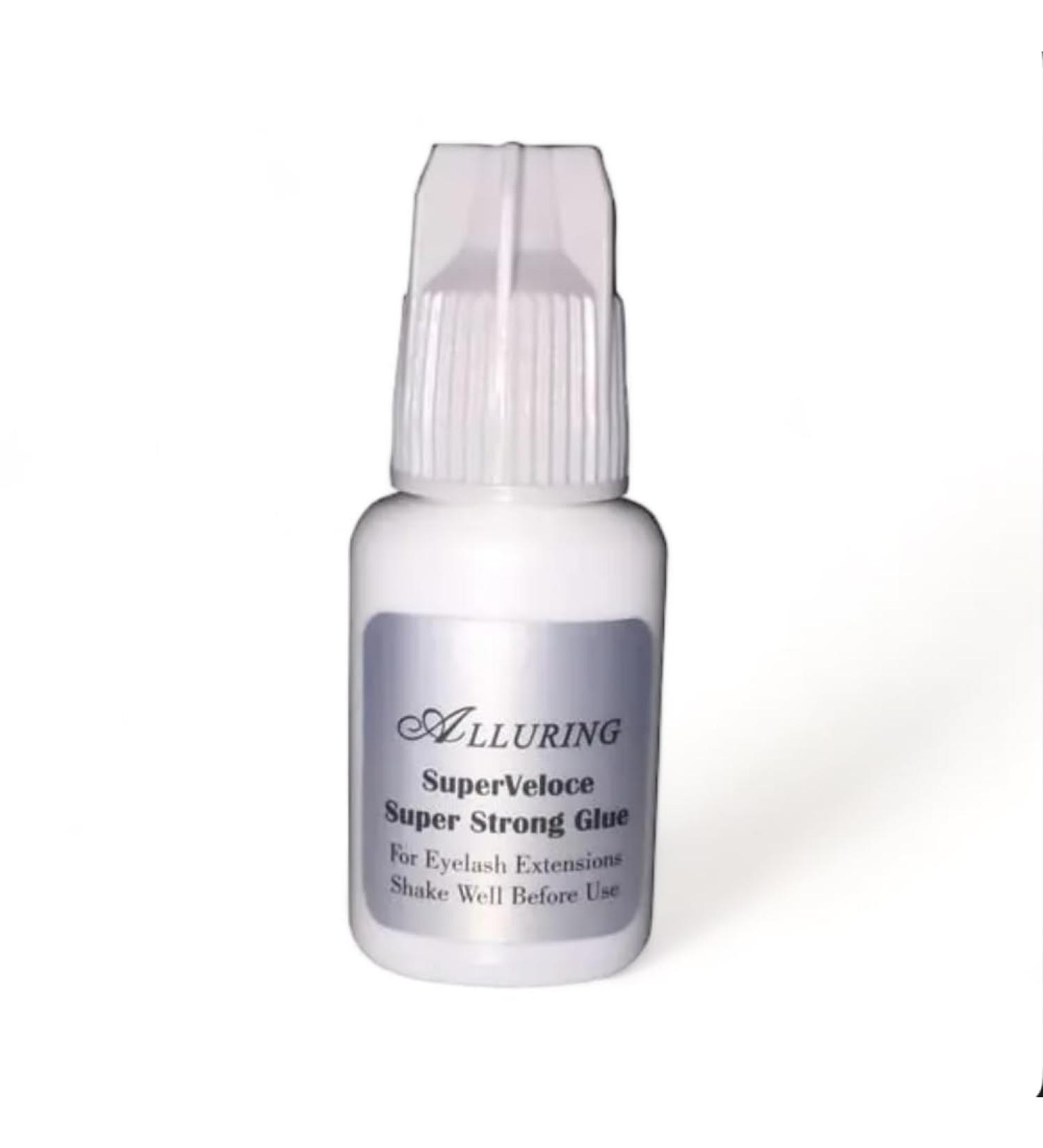 Alluring Super Veloce Adhesive 3D Volume Eyelash Extension Glue | Extra Strong Professional 5ml | 1 Sec Drying Time | 8 Weeks Retention | Black Semi-Permanent Lash Glue - Buy Online on GoSupps.com